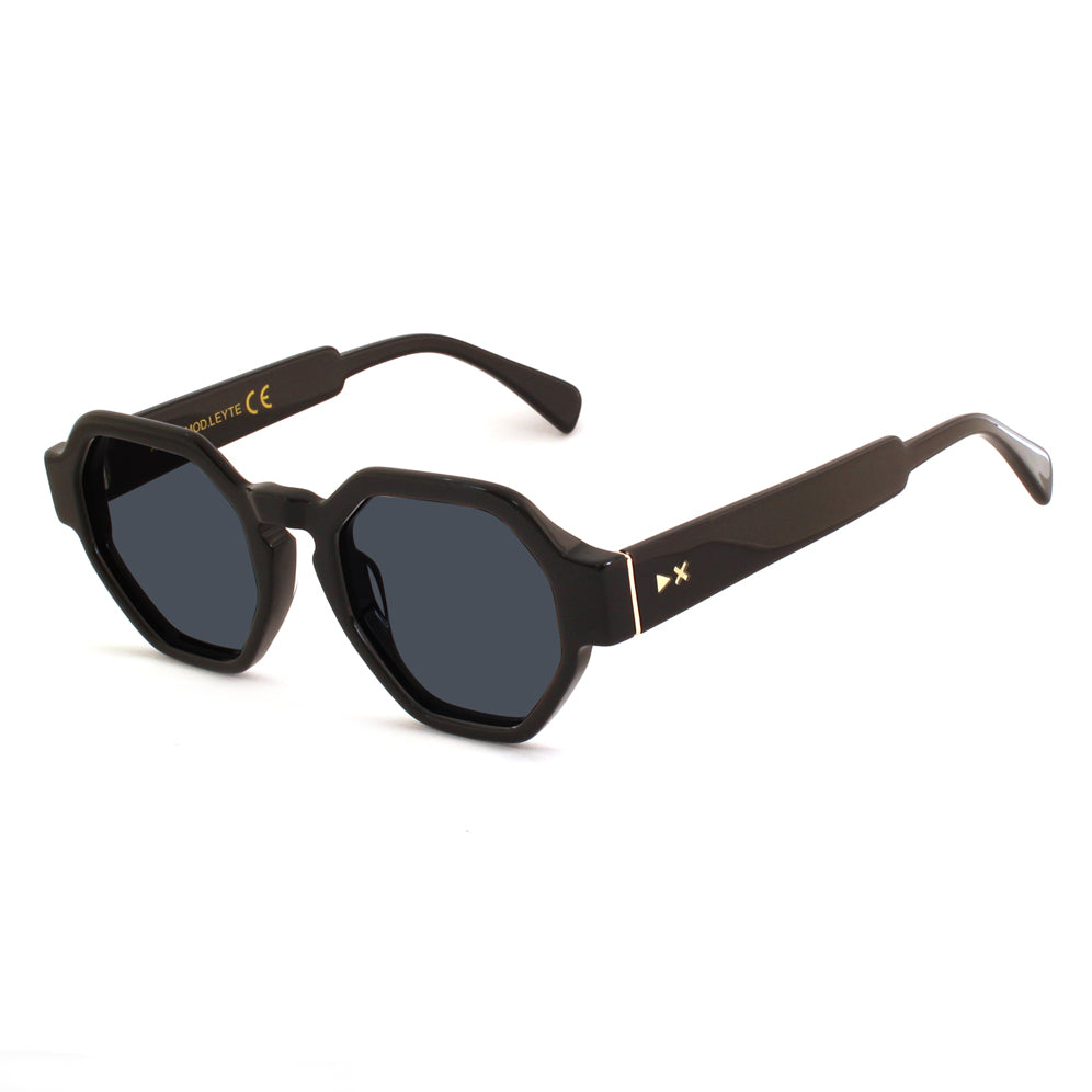 8056249756965 - XLAB Unisex LEYTE Gläser SONNENBRILLEN Acetat Schwarz Rauch Geometrisch Polarisiert