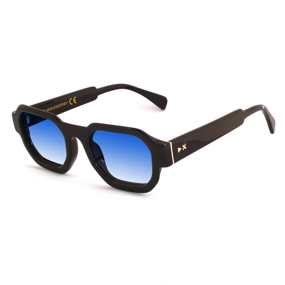 8056249759454 - XLAB Herren ENDERBY Gläser SONNENBRILLEN Acetat Schwarz Hellblau Quadratisch  Schattiert