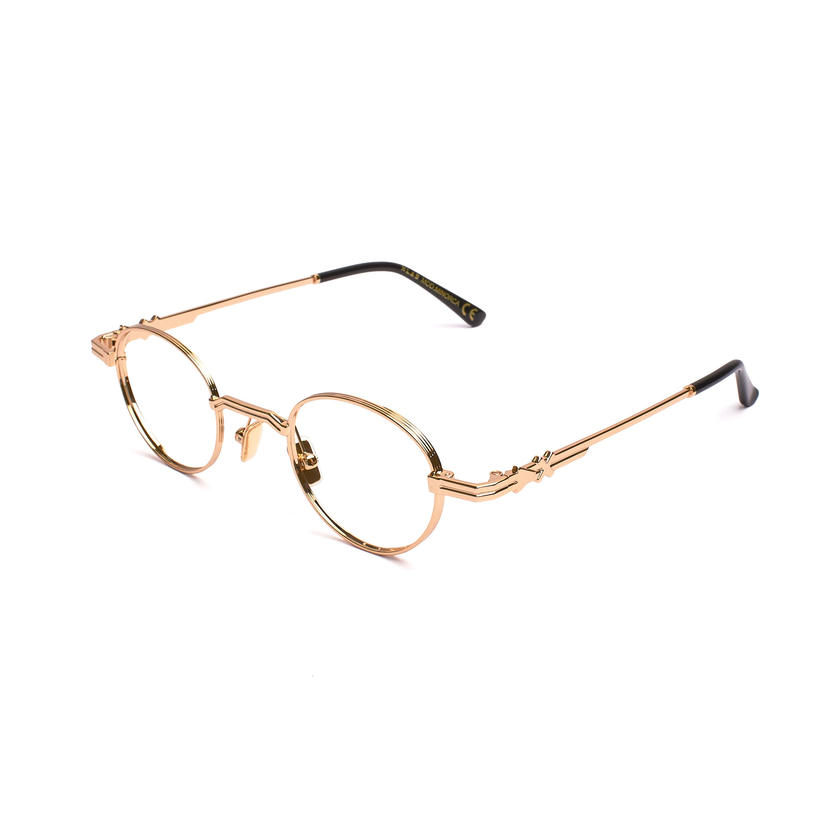 8056254601243 - XLAB Unisex Minorca Rahmen von BRILLEN Metall Gold  Rund Blendfrei