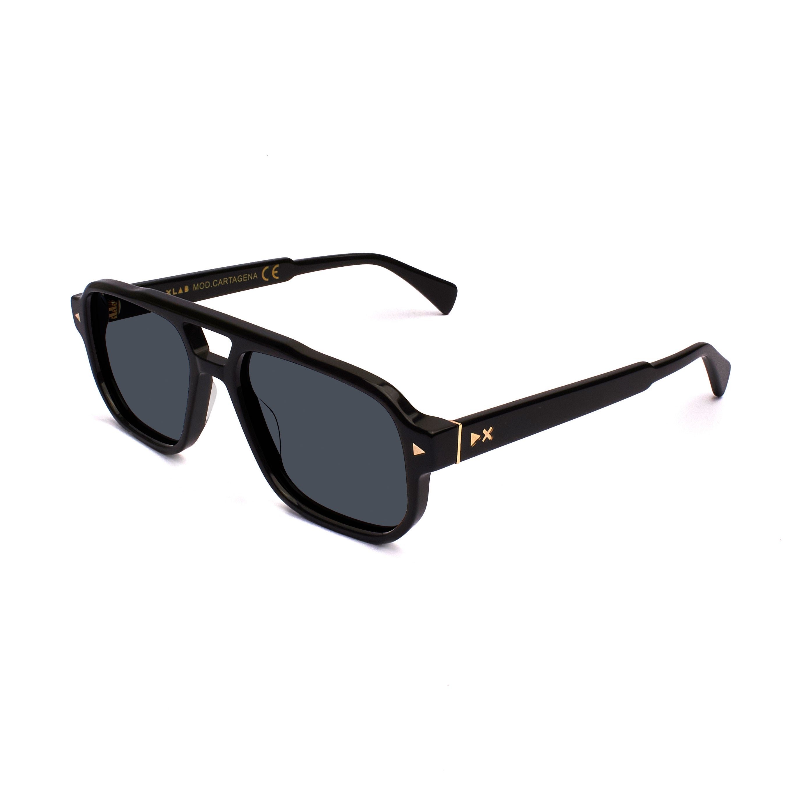 8056254604015 - XLAB Unisex Cartagena Gläser SONNENBRILLEN Acetat Schwarz Rauch Quadratisch Polarisiert