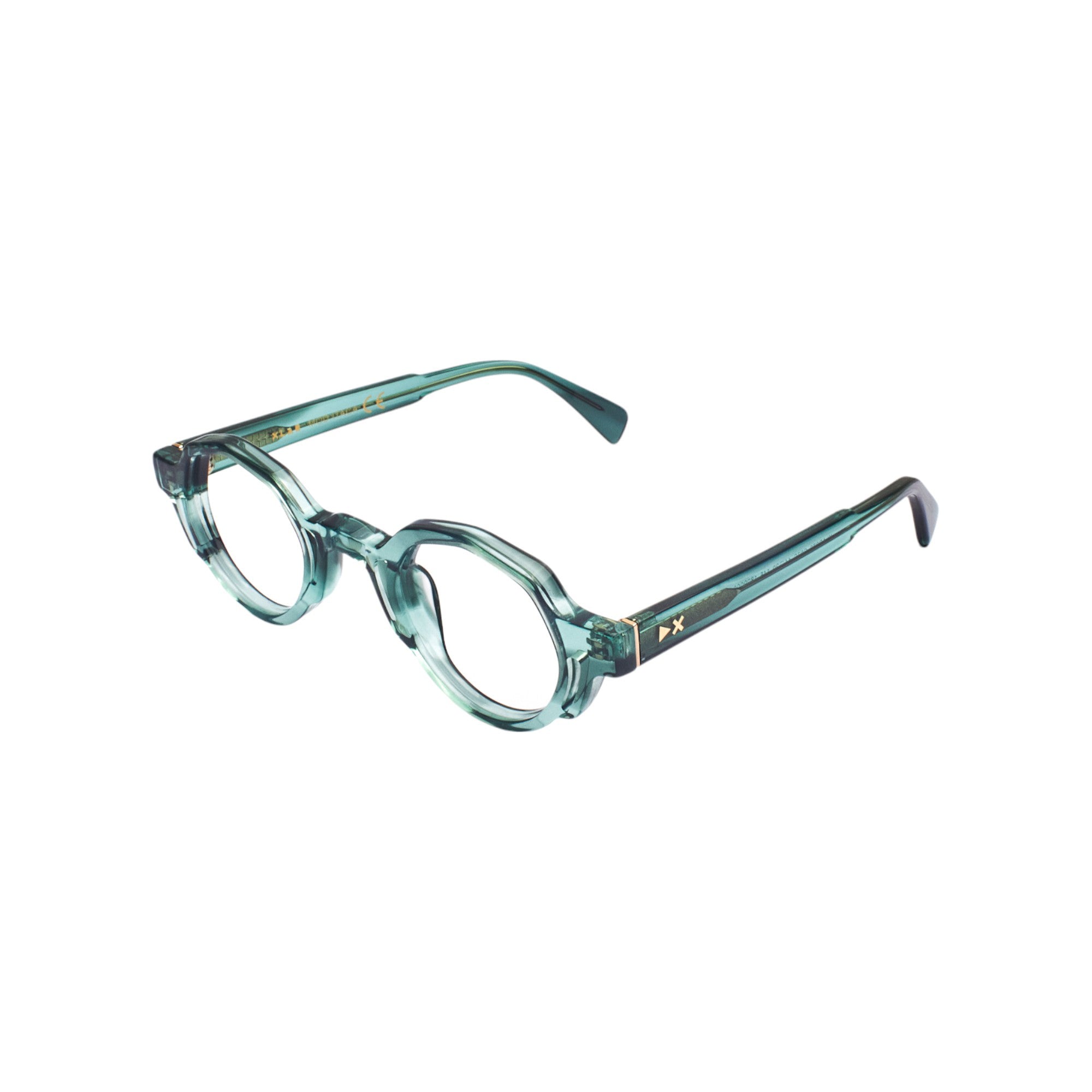 8056254604701 - XLAB Unisex mod Itaca Rahmen von BRILLEN Acetat Grün abgestreift  Geometrisch  Blendfrei