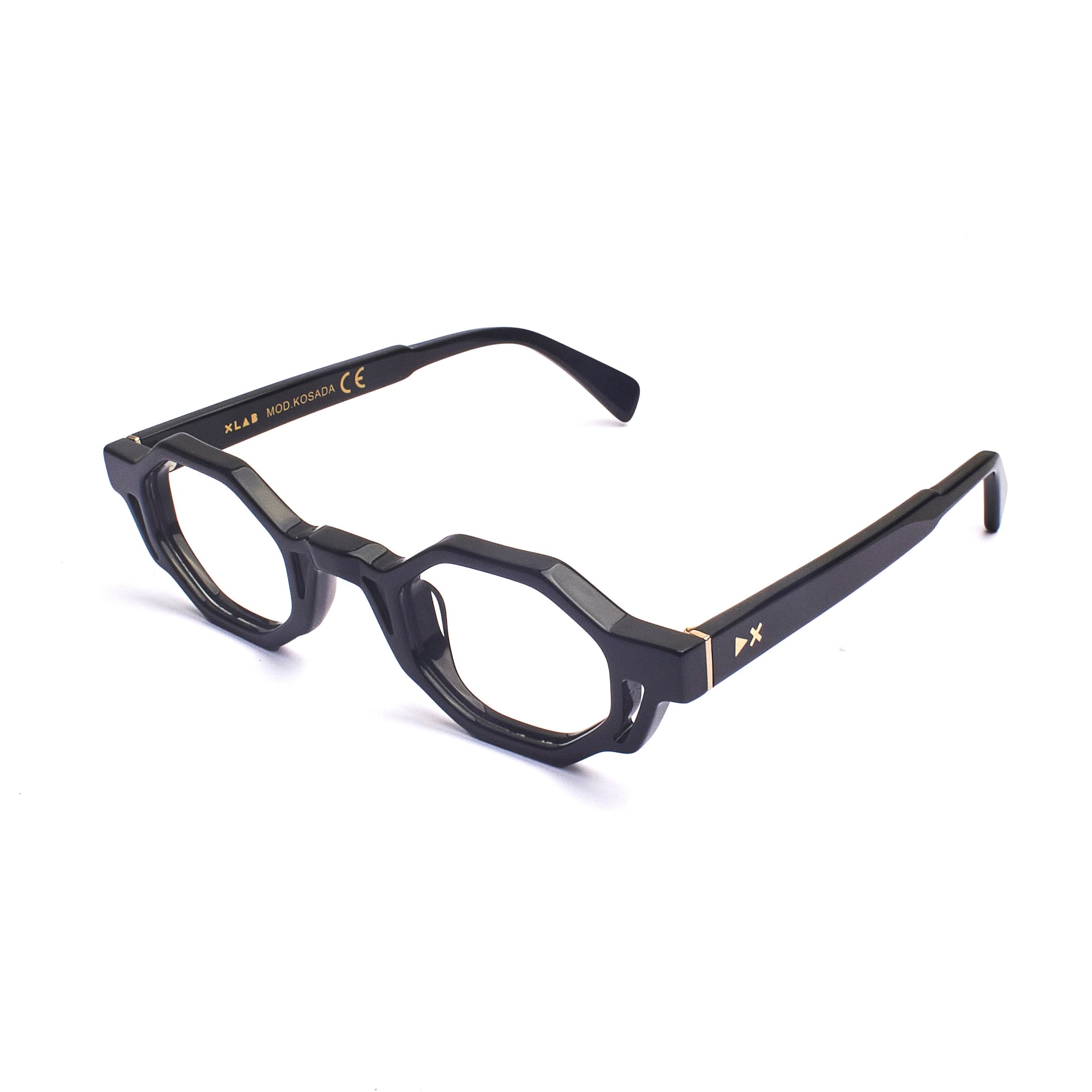 8056254605371 - XLAB Unisex Kosada Rahmen von BRILLEN Acetat Schwarz  Geometrisch Blendfrei