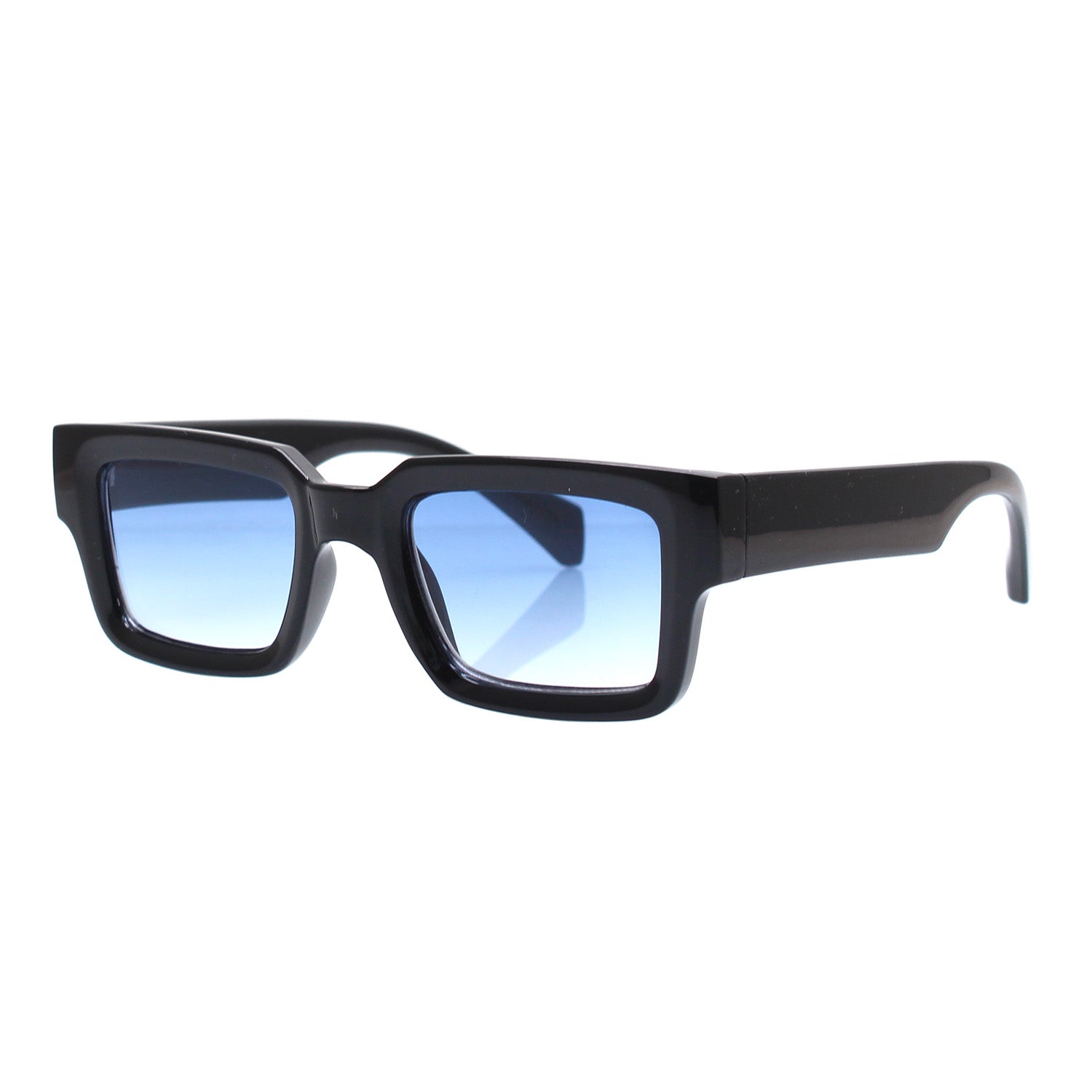 8056254645674 - Unisex SLS139 Schwarz schattiert blau Gläser SONNENBRILLEN Polycarbonat Schwarz Himmelblau Hocken Normal Schattiert