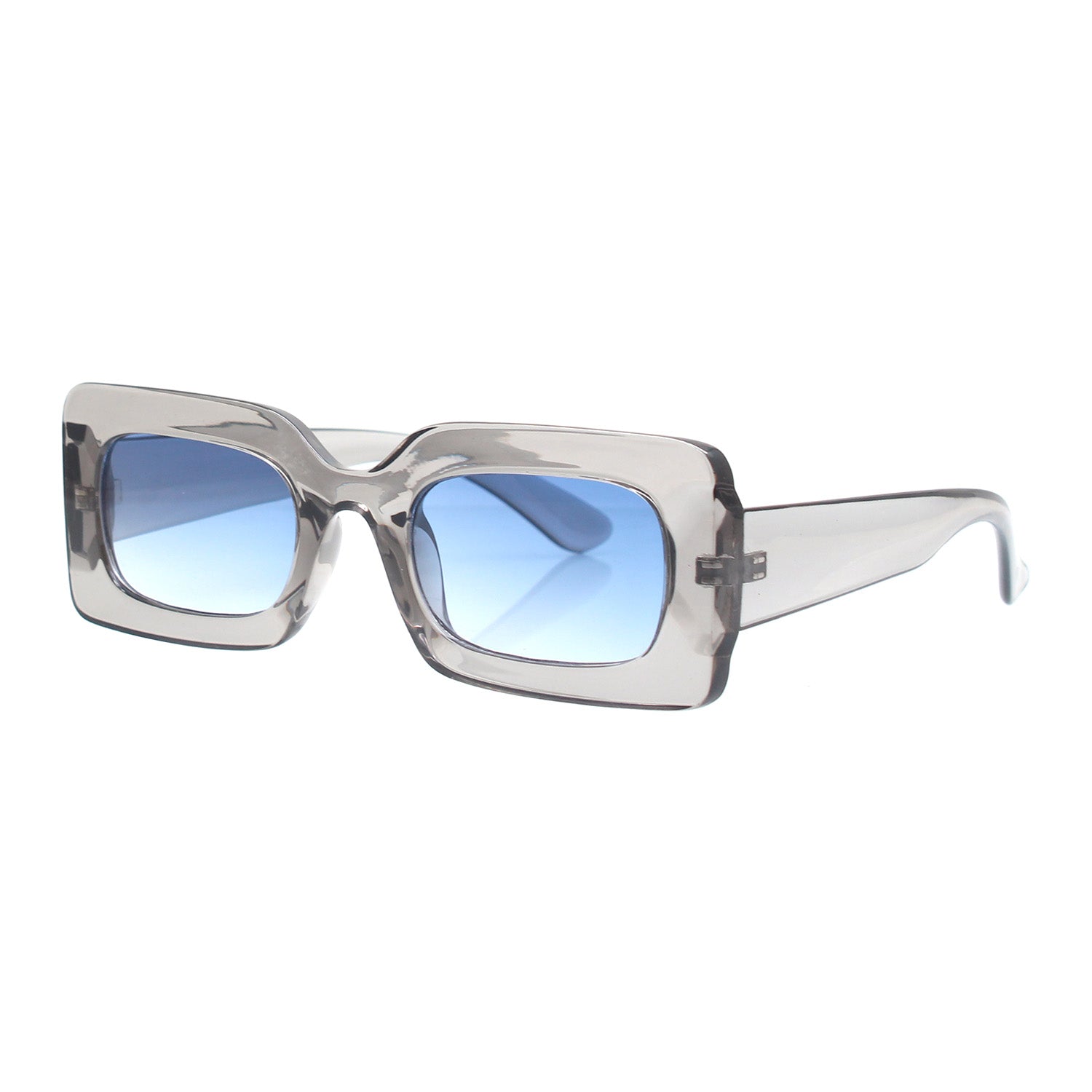 8056254645773 - Damen SLS8060 Grigio Trasparente Azzurro sfumato Gläser SONNENBRILLEN Polycarbonat Grau Hellblau Quadratisch Normal Schattiert