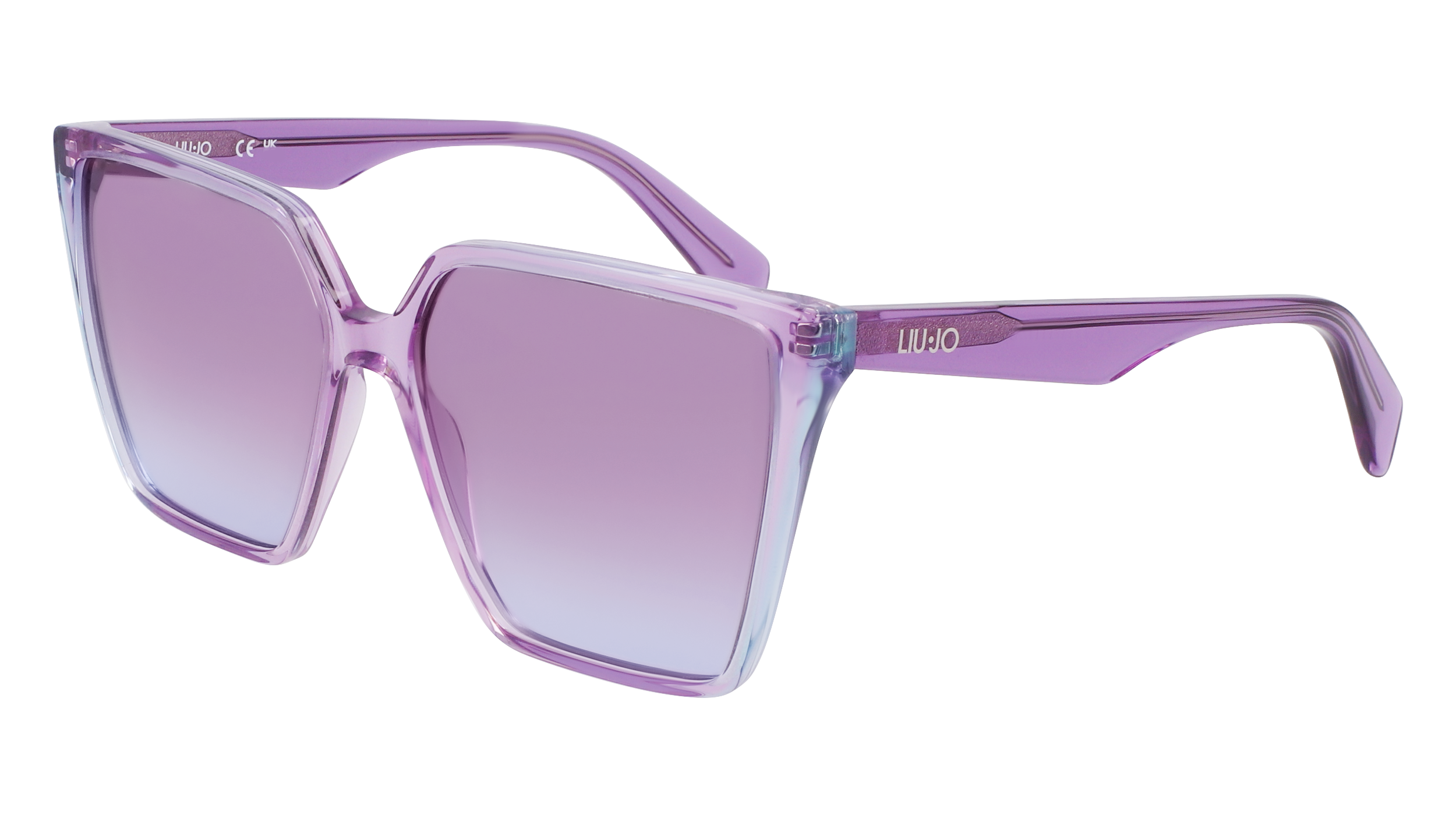 8056255013588 - Damen LJ798S 518 Gläser SONNENBRILLEN Acetat Lila Violett Quadratisch Normal Schattiert