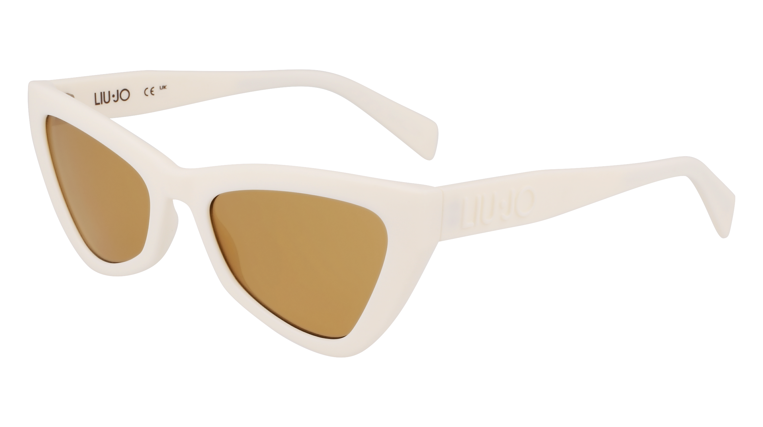 8056255308691 - Damen LJ799S 104 Gläser SONNENBRILLEN Bio-Injekt Weiß Braun Cat Eye Normal