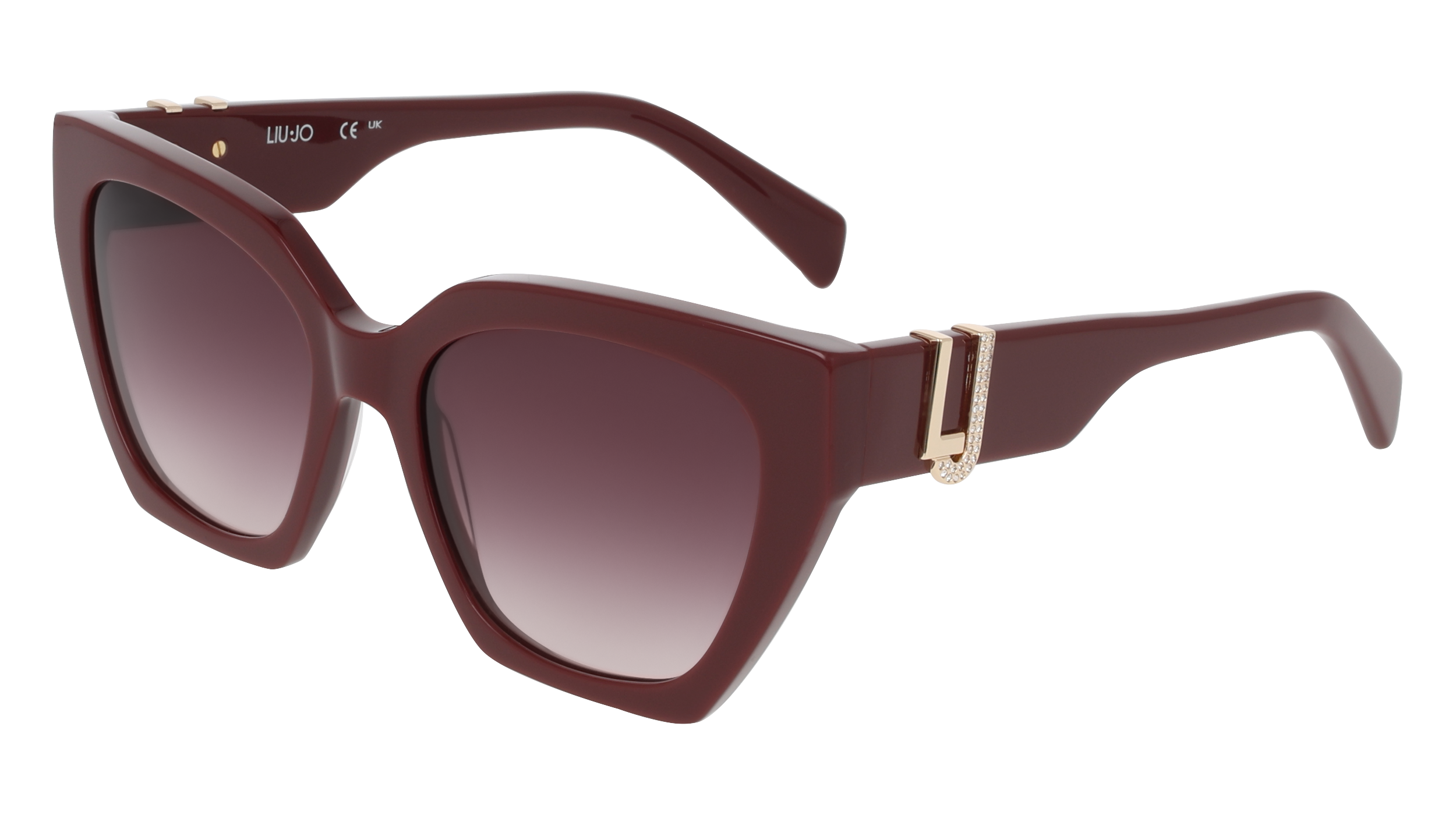 8056255786017 - Damen LJ814SR 602 Gläser SONNENBRILLEN Acetat Rot Bordeaux Cat Eye Normal