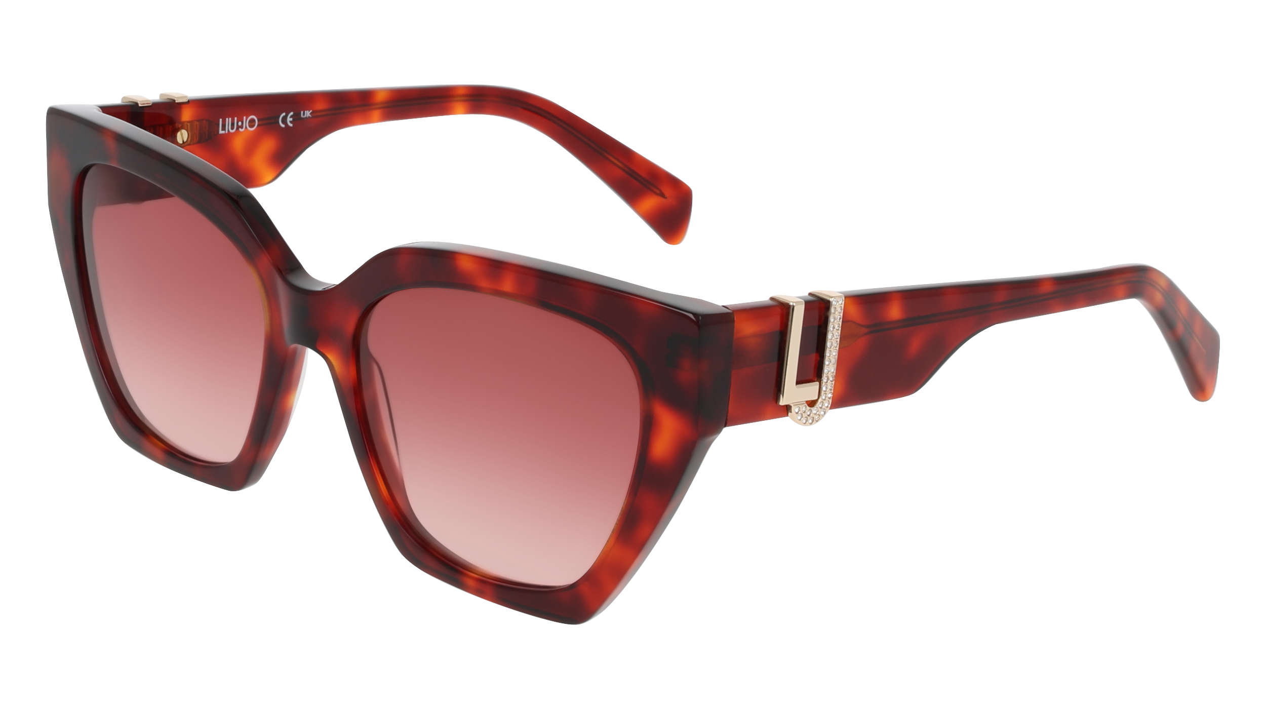 8056255786031 - Damen LJ814SR 640 Gläser SONNENBRILLEN Acetat Rot  Cat Eye Normal