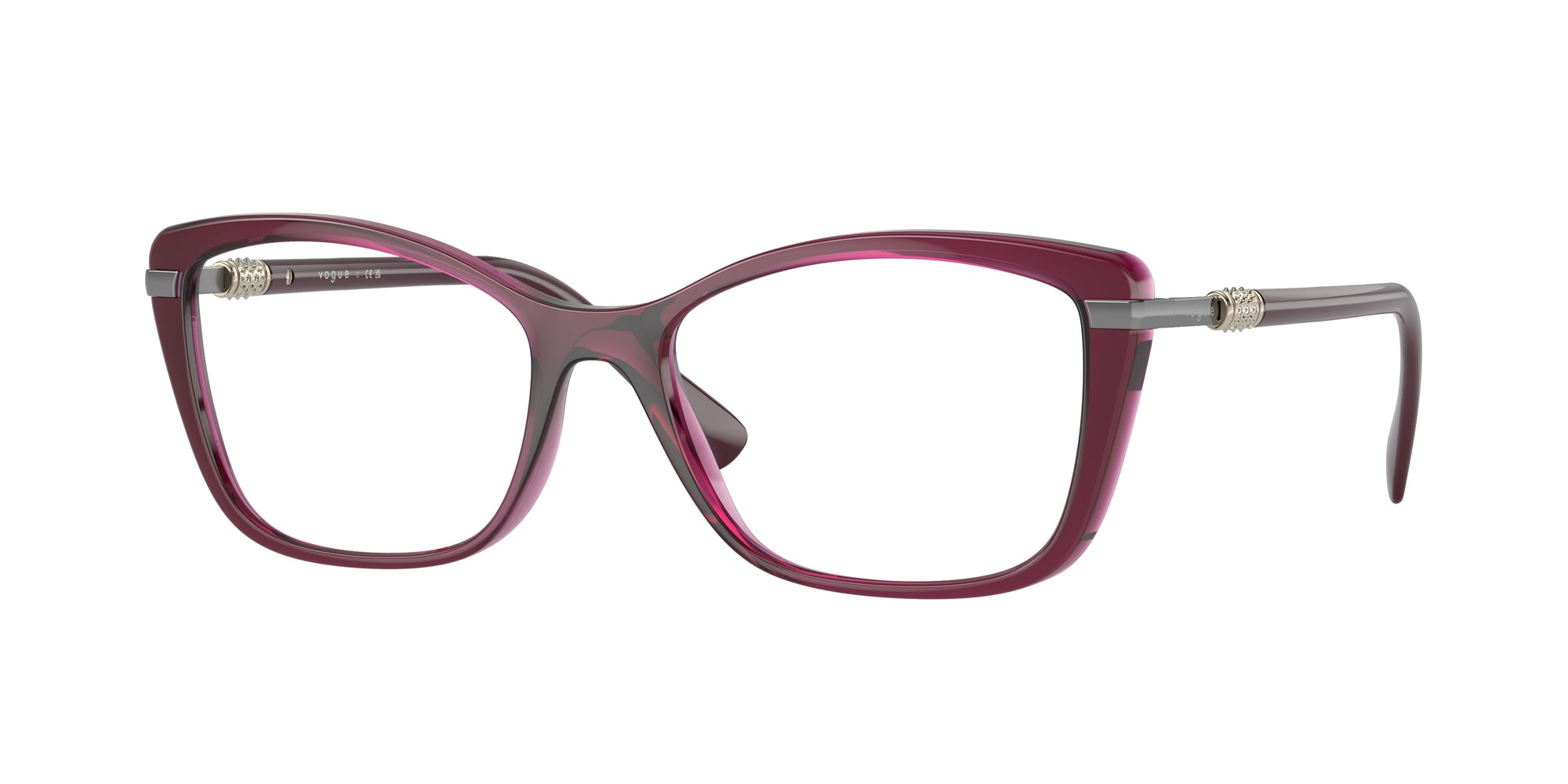 8056262019214 - Damen VO5487B  2989 Rahmen von BRILLEN Injiziert Violett Transparent Schmetterling Normal