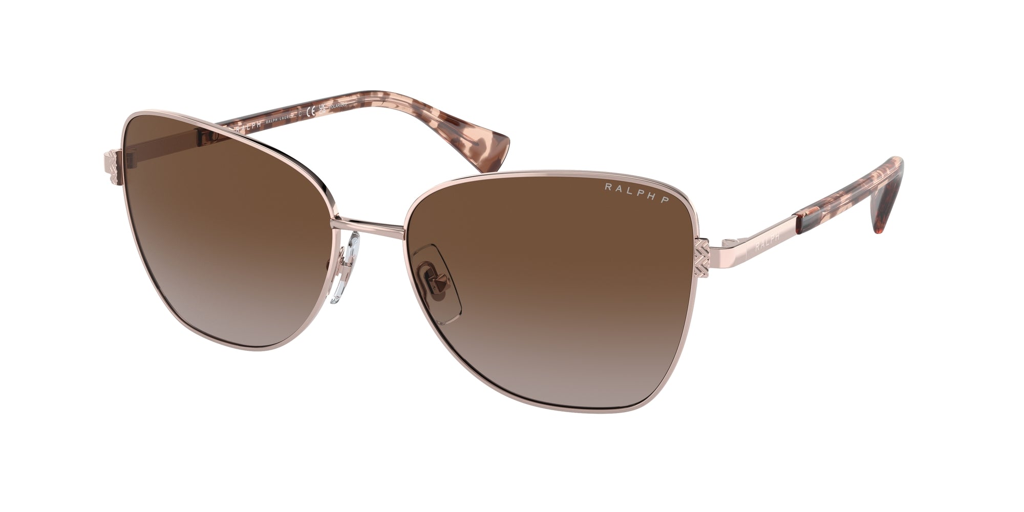 8056262019504 - Damen RA4146  9427T5 Gläser SONNENBRILLEN Metall Gold Braun Schmetterling Polarisiert Schattiert