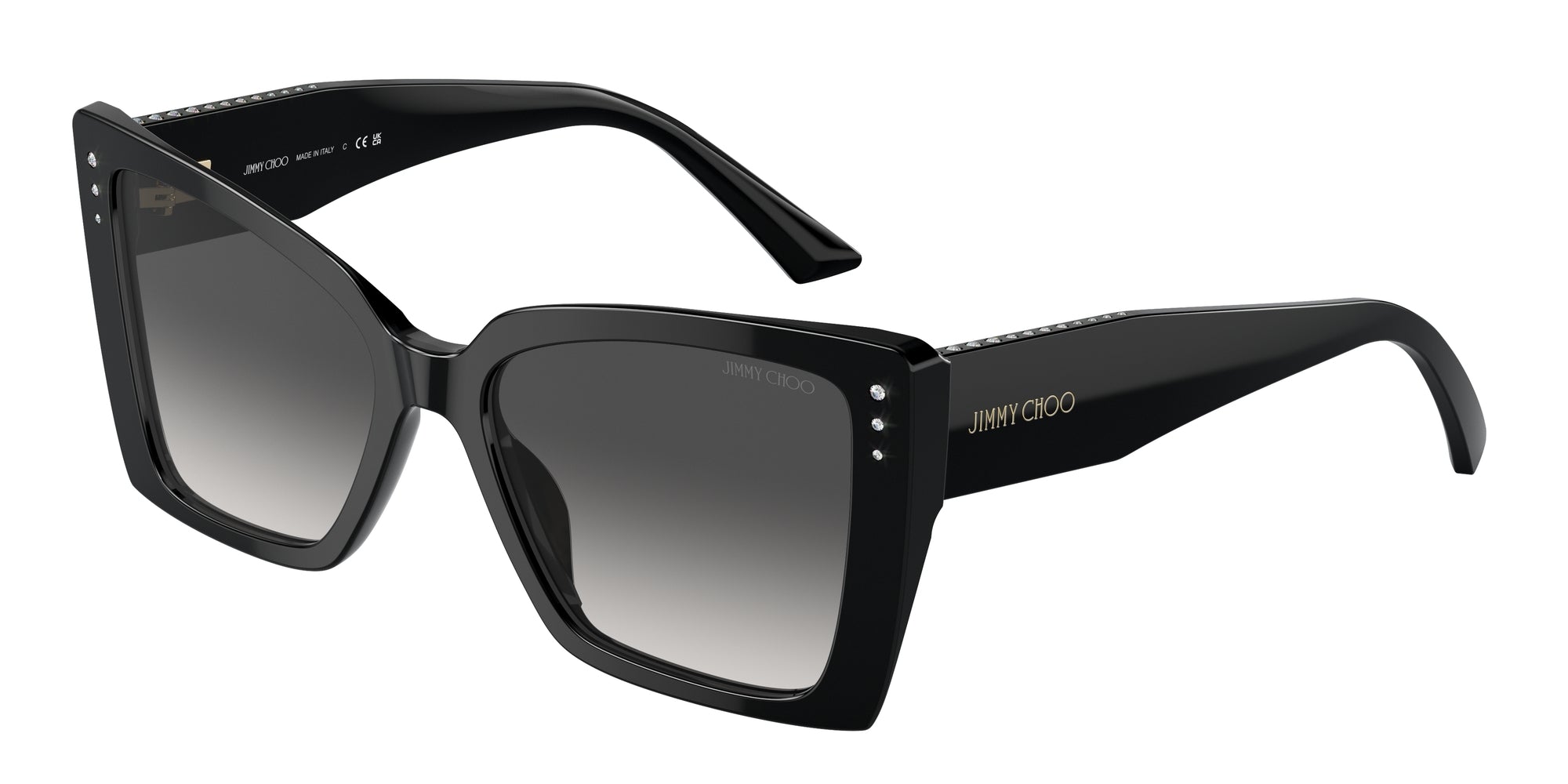 8056262032176 - Damen JC5001B 50008G Gläser SONNENBRILLEN Acetat Schwarz Grau Schmetterling Normal Schattiert