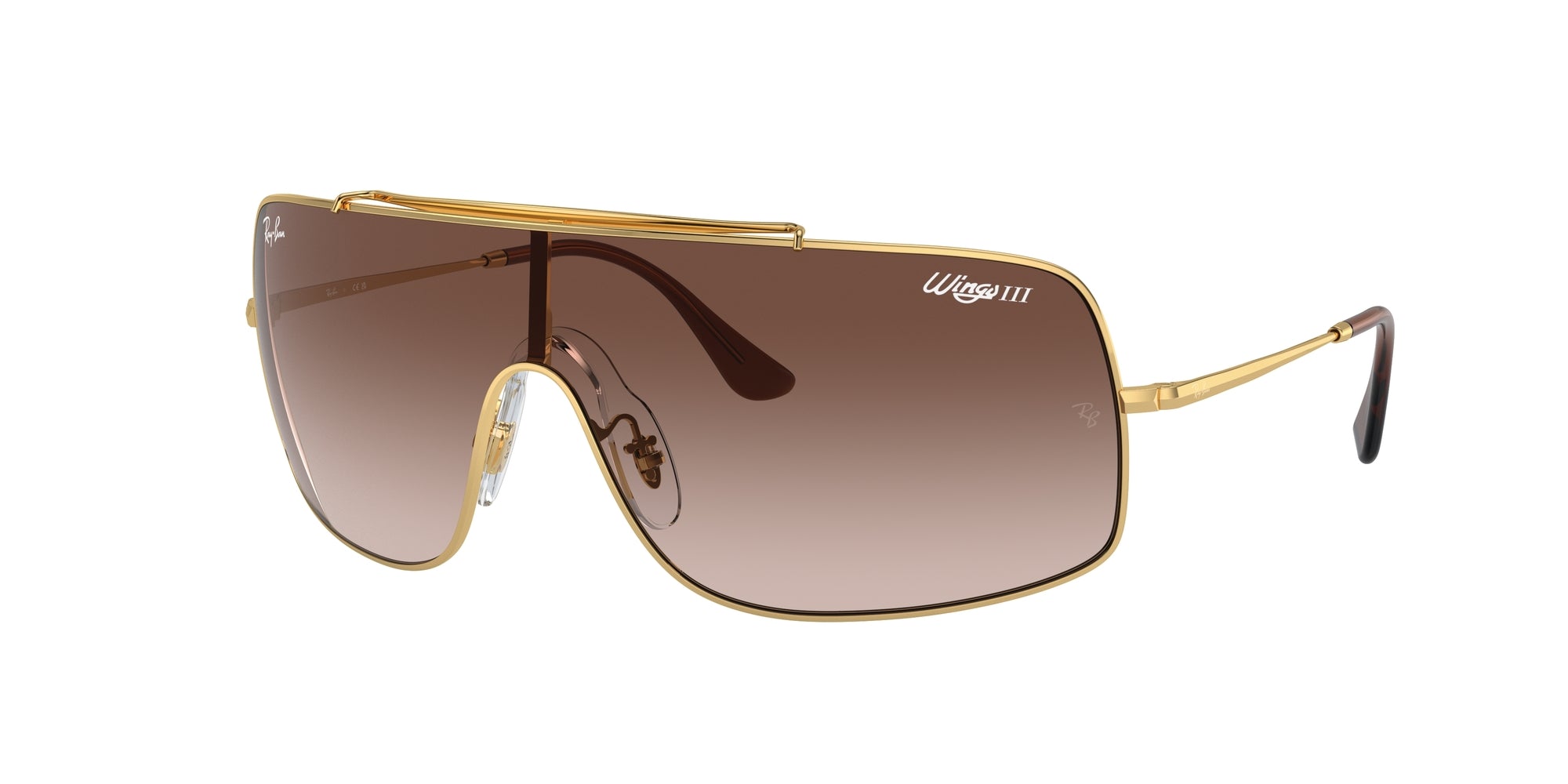 8056262033814 - Unisex RB3897 WINGS III 001 13 Gläser SONNENBRILLEN Metall Gold Braun Quadratisch Normal Schattiert