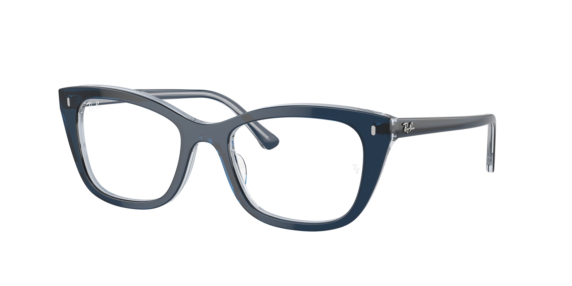 8056262034316 - Unisex RX5433  8324 Rahmen von BRILLEN Acetat Blau Trasparente Kissen Normale