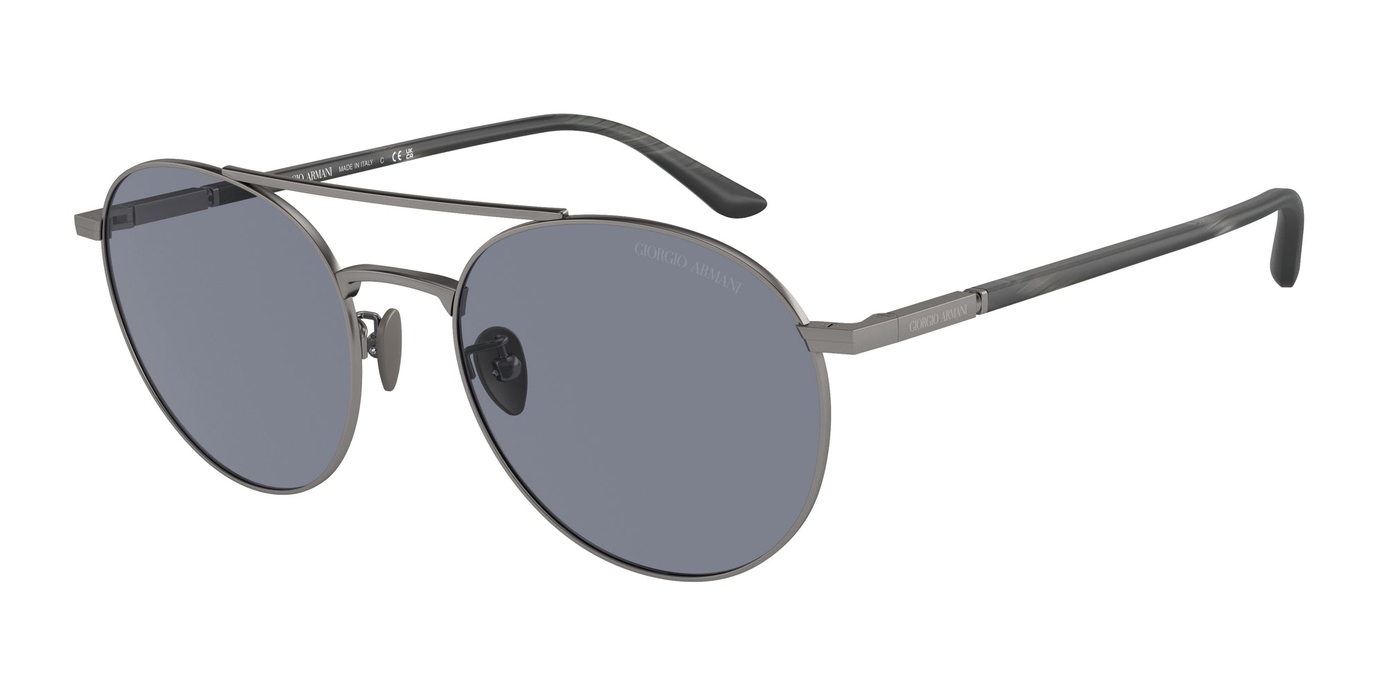 8056262034484 - Uomo AR6156  337819 Gläser SONNENBRILLEN Acciaio Grigio Blu Rotonda Normale