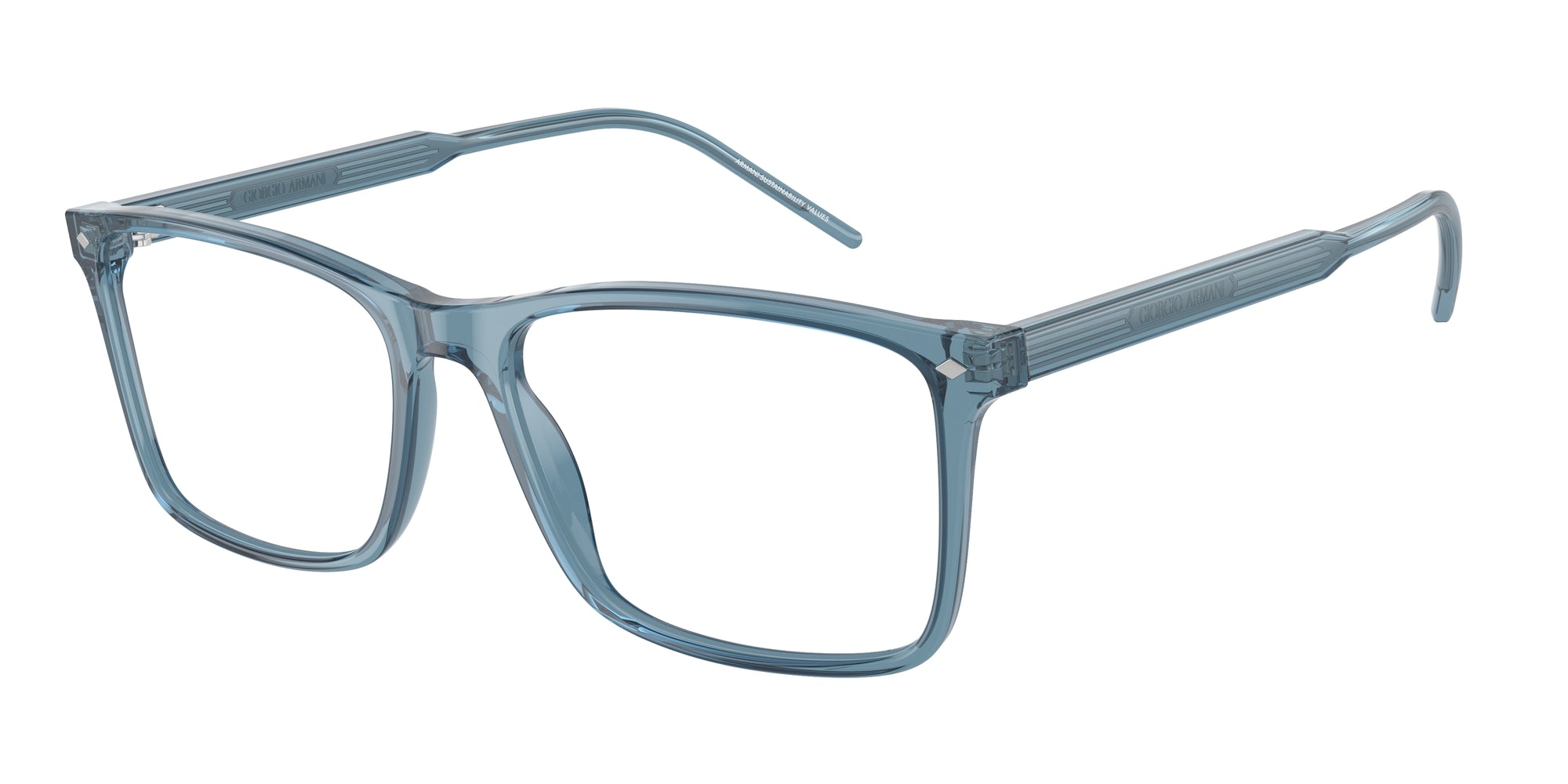 8056262038543 - Herren AR7258  6071 Rahmen von BRILLEN Acetat Blau Transparent Quadratisch Normal