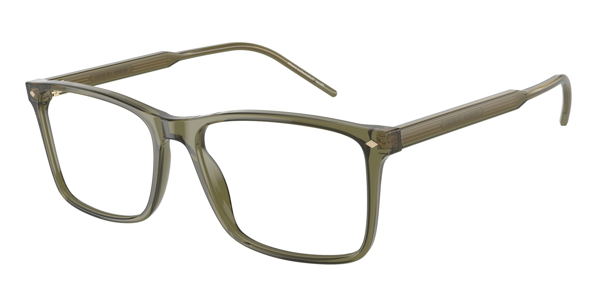 8056262038567 - Herren AR7258  6074 Rahmen von BRILLEN Acetat Grün Transparent Quadratisch Normal