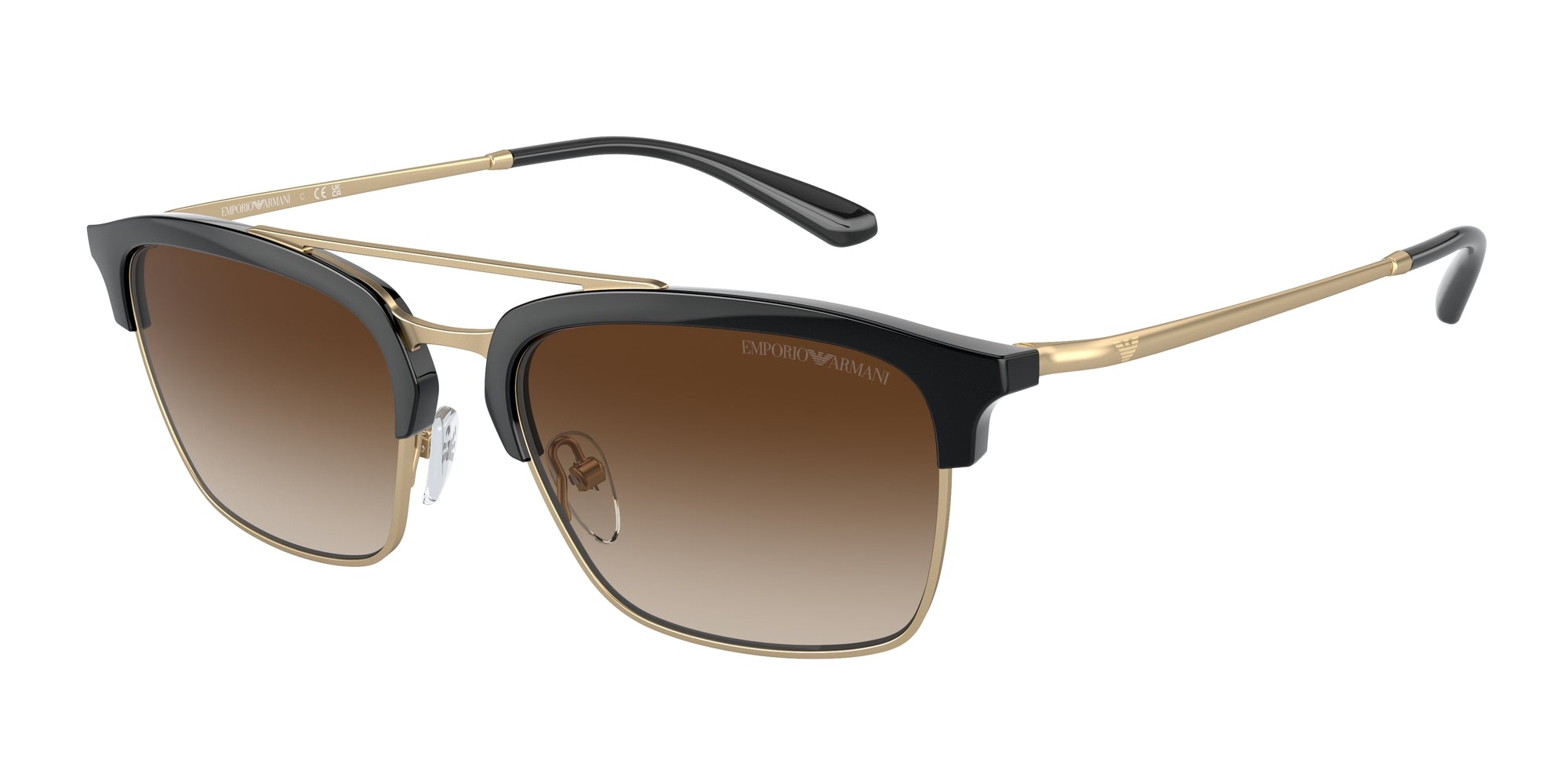 8056262038987 - Herren EA4228  300213 Gläser SONNENBRILLEN Injiziert Schwarz Braun Pilot Normal Schattiert