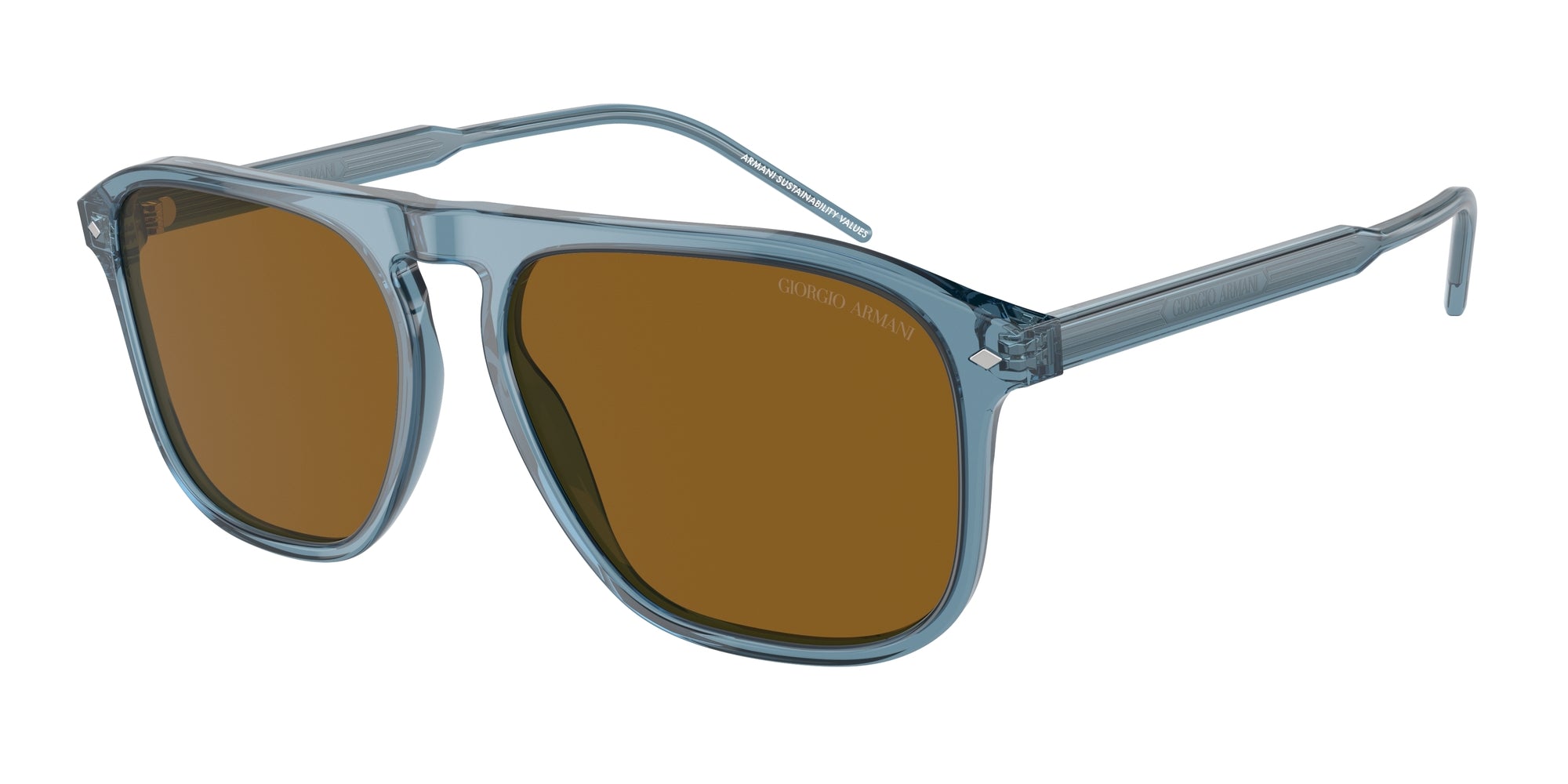 8056262039274 - Herren AR8212  607133 Gläser SONNENBRILLEN Acetat Blau Braun Quadratisch Normal