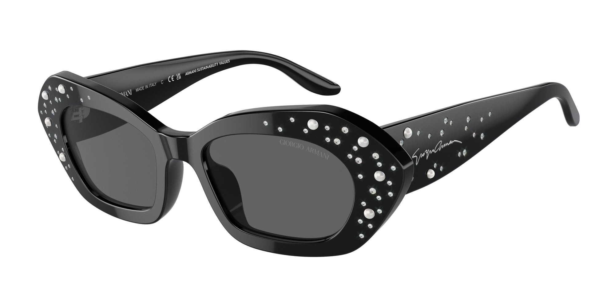 8056262041871 - Damen AR8213BU  5001B1 Gläser SONNENBRILLEN Acetat Schwarz Grau Cat Eye Normal