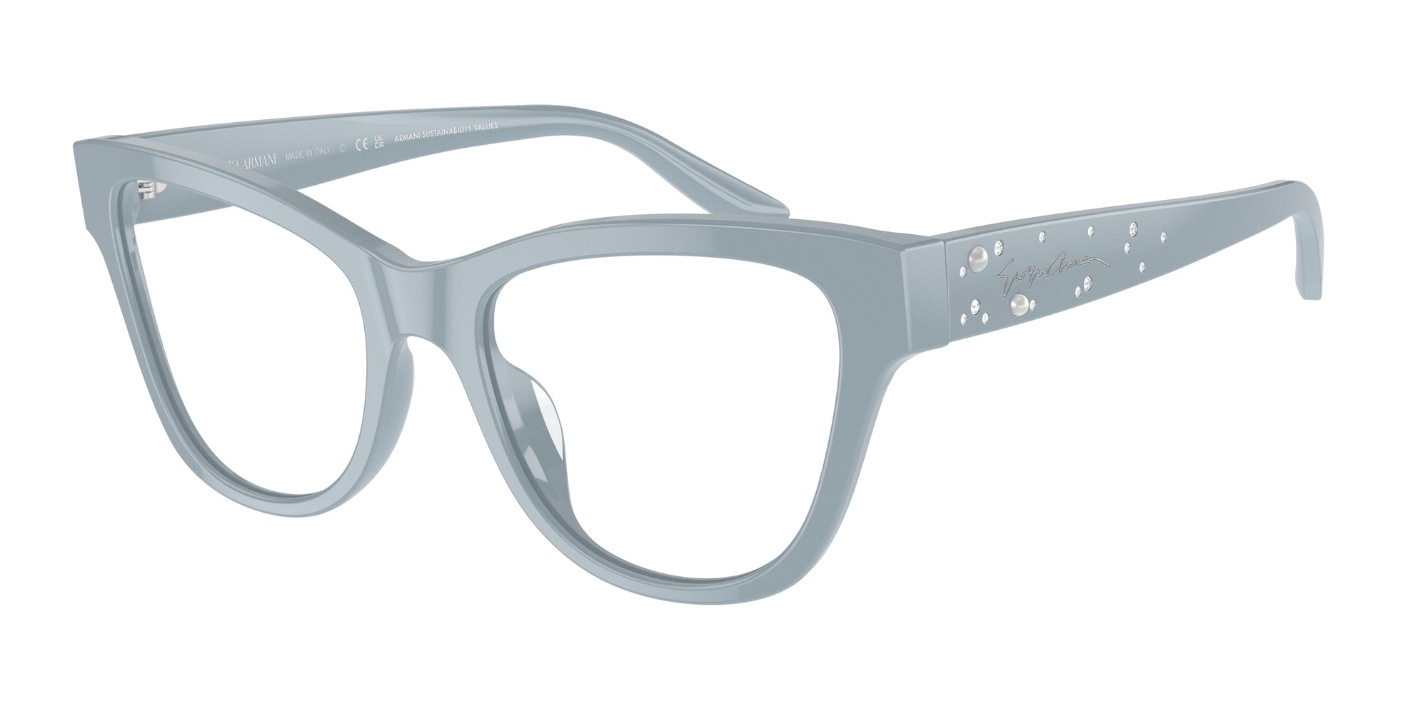 8056262045428 - Damen AR7260BU  6082 Rahmen von BRILLEN Acetat Blau Transparent Cat Eye Normal