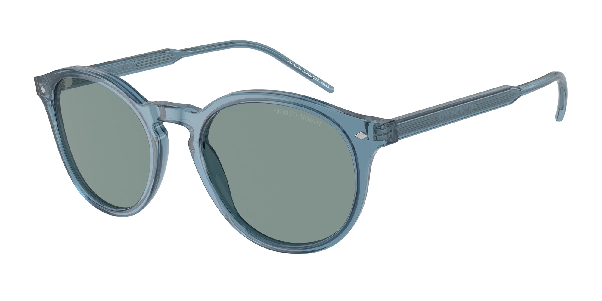 8056262045534 - Herren AR8211  607156 Gläser SONNENBRILLEN Acetat Blau Grau Pantos Normal Anti -Reflex