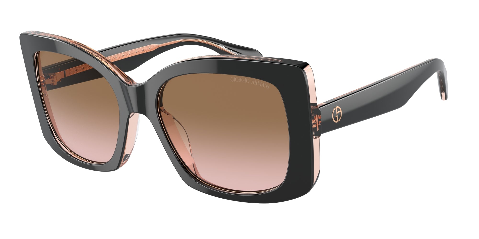 8056262047170 - Damen AR8208U  608911 Gläser SONNENBRILLEN Acetat Schwarz Rosa Quadratisch Normal Schattiert