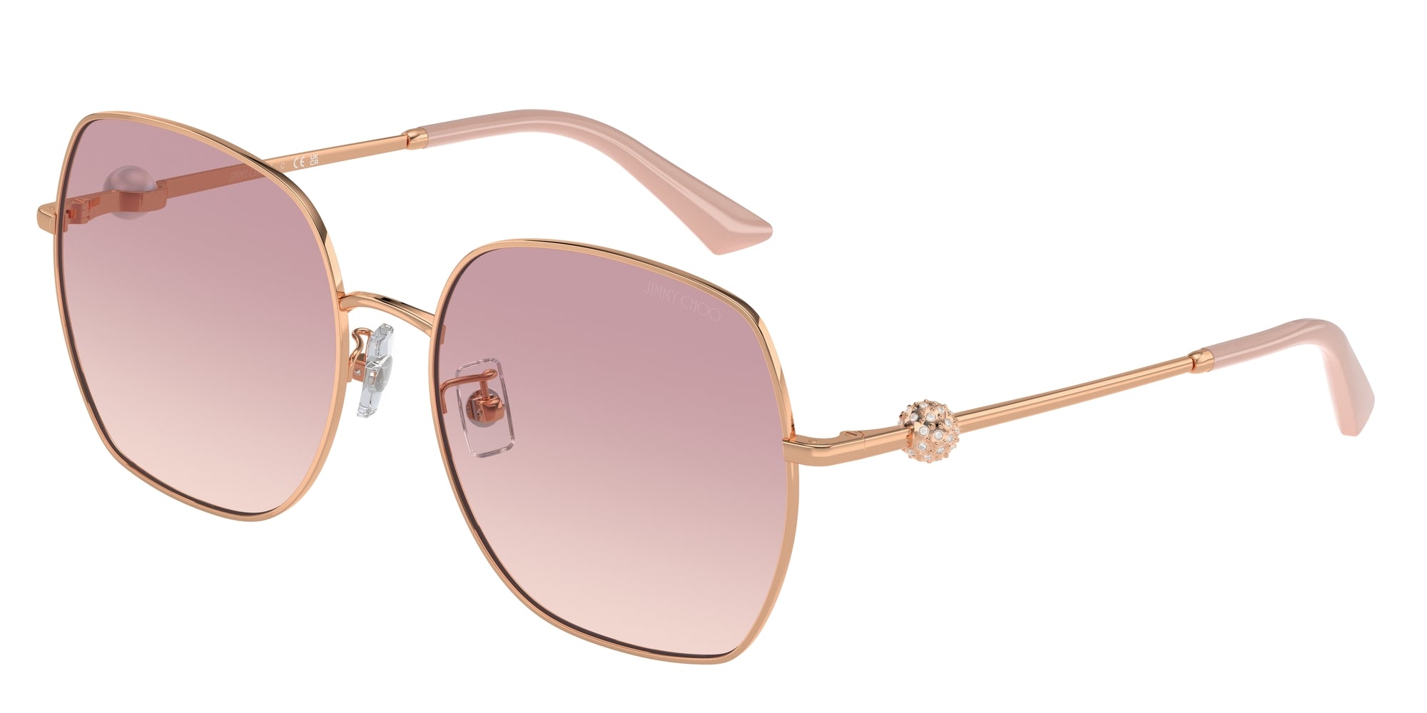 8056262050231 - Damen JC4008HD 300868 Gläser SONNENBRILLEN Metall Gold Rosa Quadratisch Normal Schattiert 8056262050231 - Damen JC4008HD 300868 Gläser SONNENBRILLEN Metall Gold Rosa Quadratisch Normal Schattiert