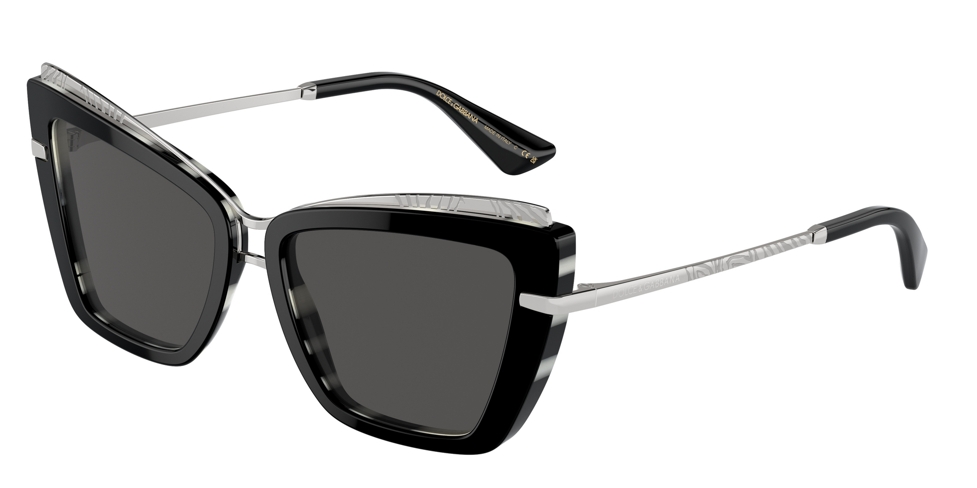 8056262057032 - Frau DG4472  337287 Gläser SONNENBRILLEN Acetat Schwarz Grau Katzenauge Normal