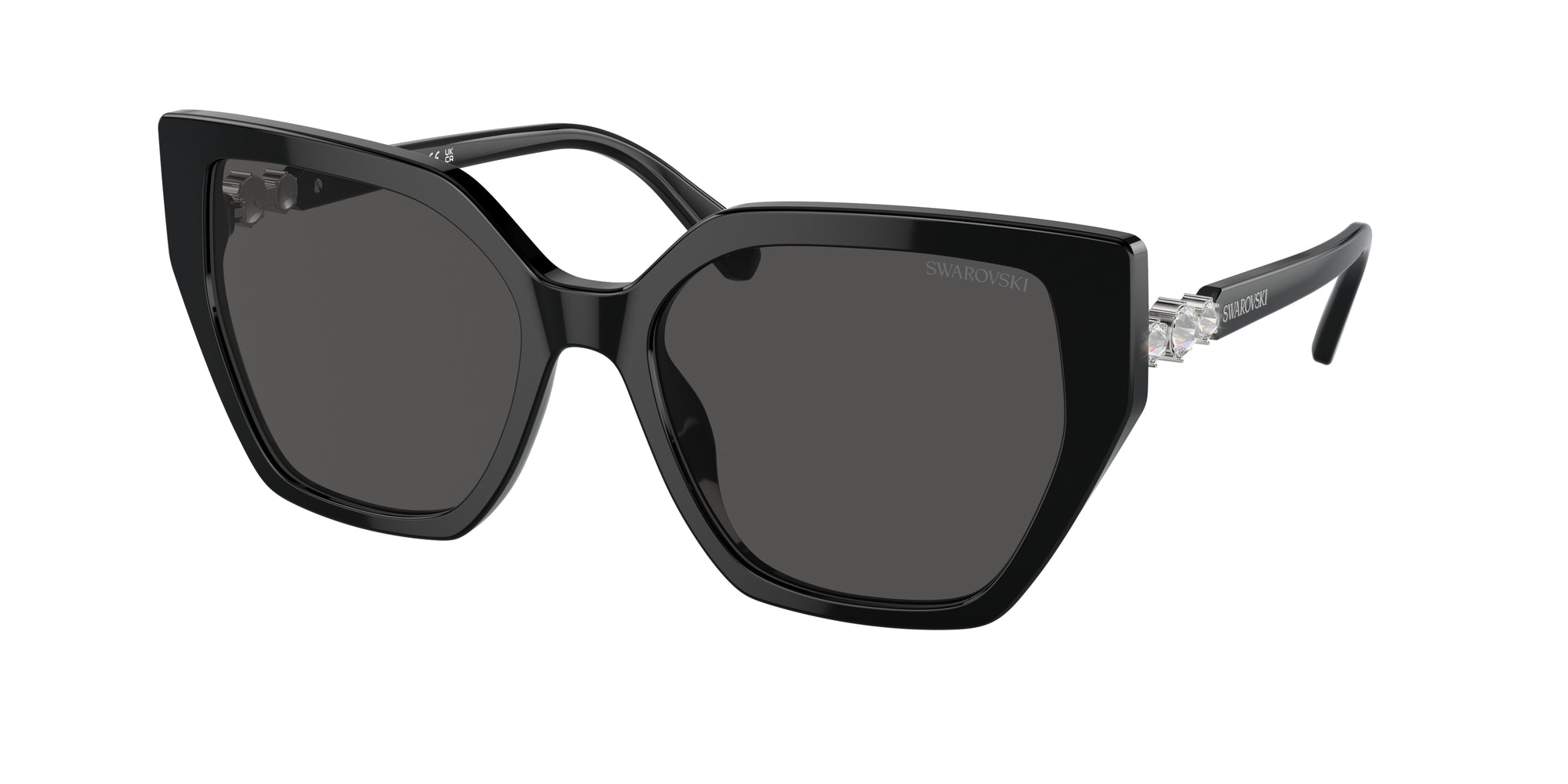 8056262063545 - Damen SK6016  100187 Gläser SONNENBRILLEN Acetat Schwarz Grau Geometrisch Normal