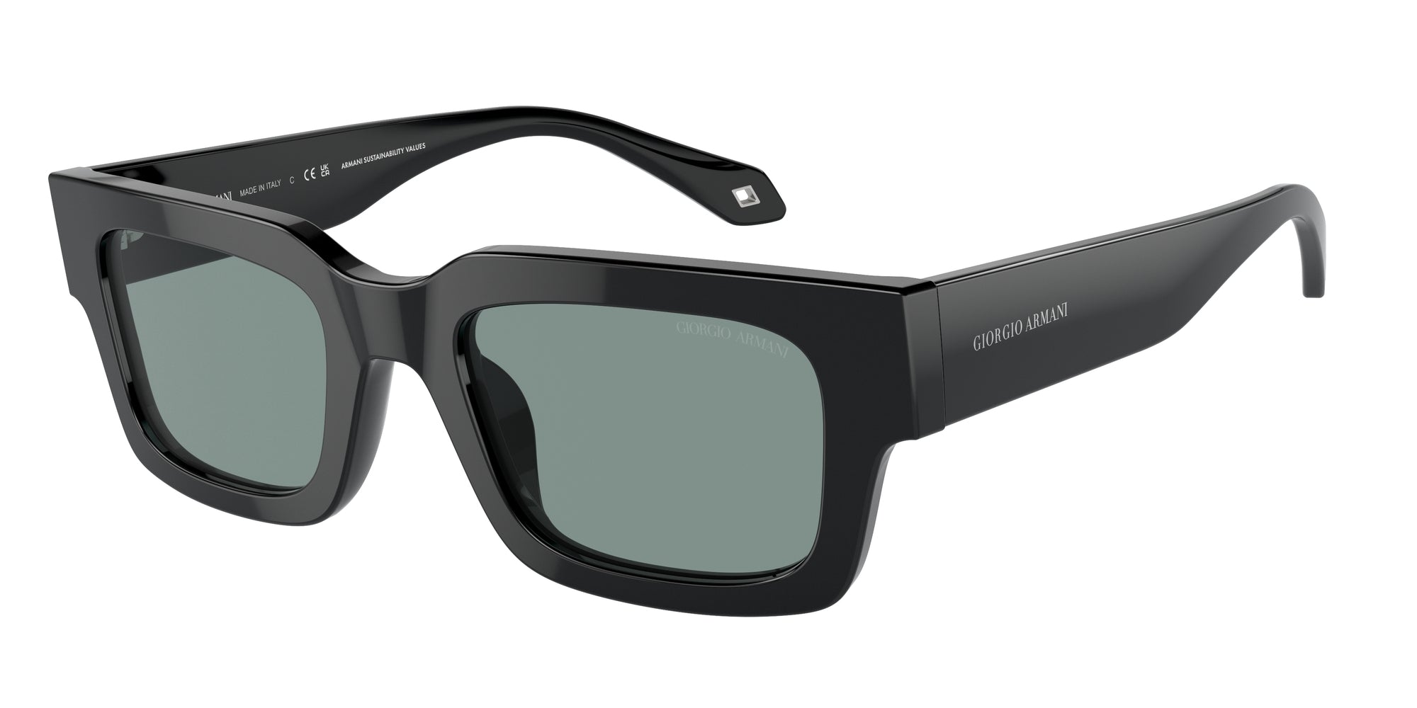 8056262063750 - Herren AR8184U  587556 Gläser SONNENBRILLEN Acetat Schwarz Grau Quadratisch Normal