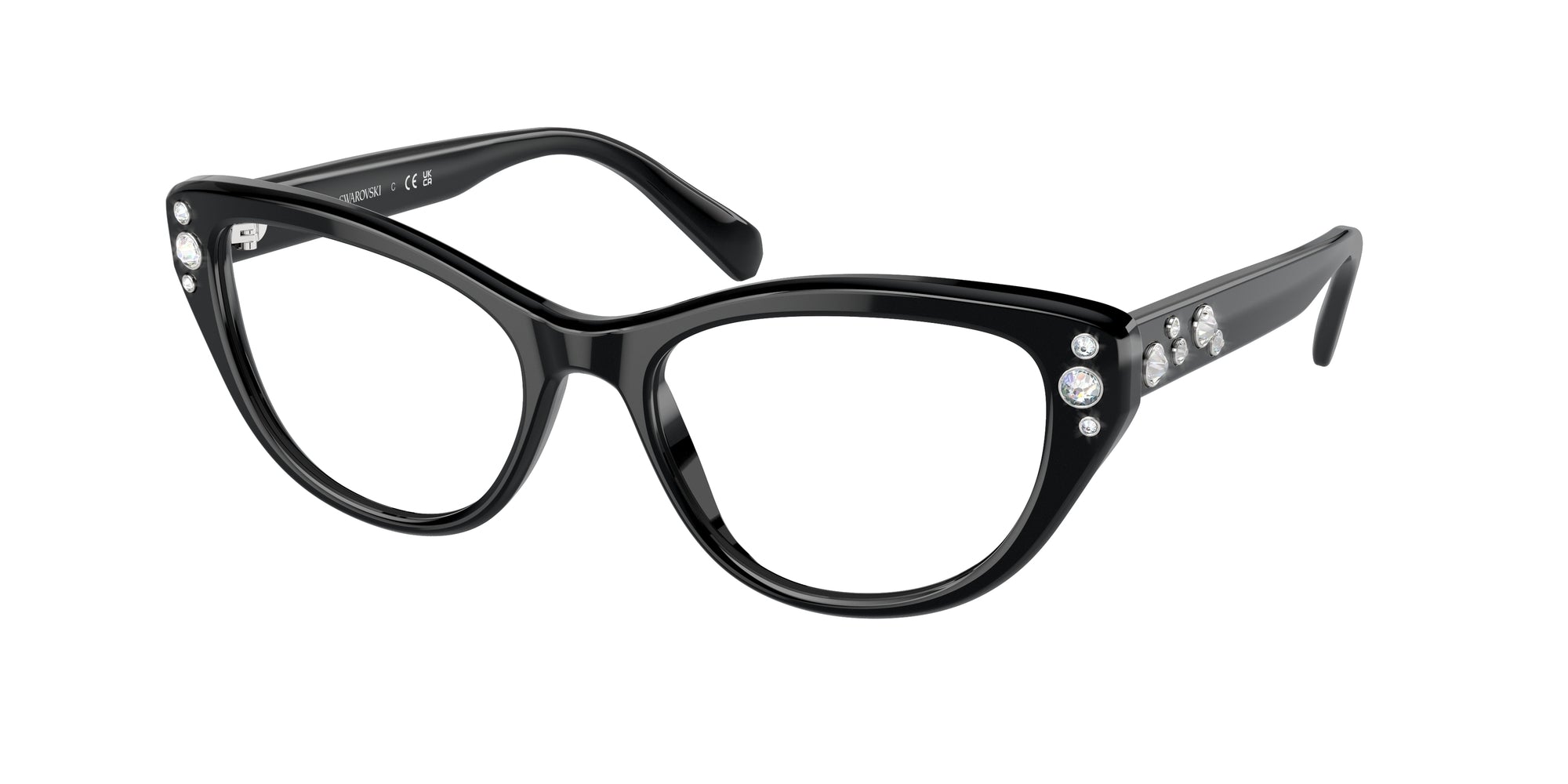 8056262072899 - Frau SK2023  1001 Rahmen von BRILLEN Acetat Schwarz Transparent Katzenauge Normal