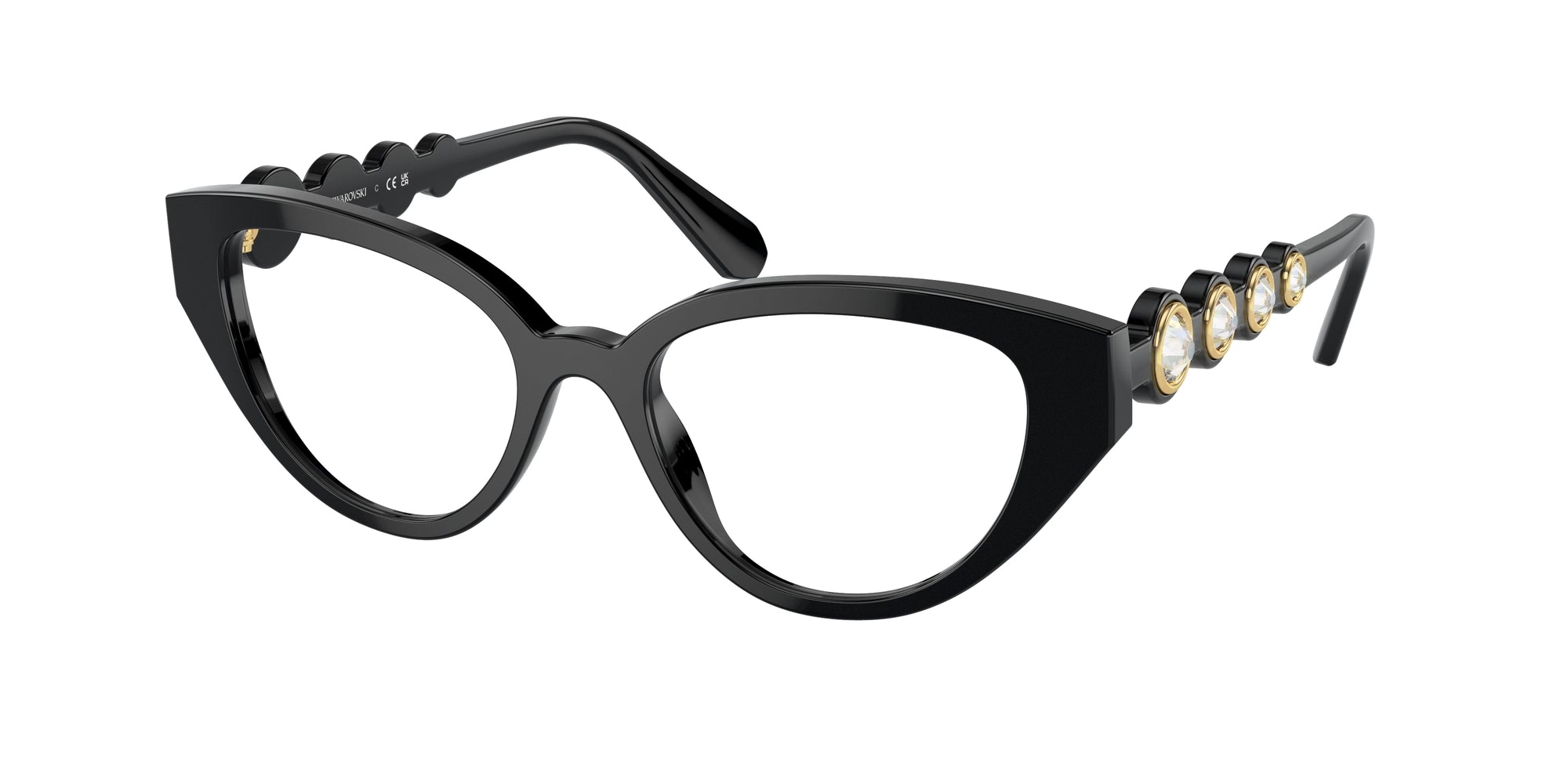 8056262073148 - Damen SK2024  1001 Rahmen von BRILLEN Acetat Schwarz Transparent Geometrisch Normal