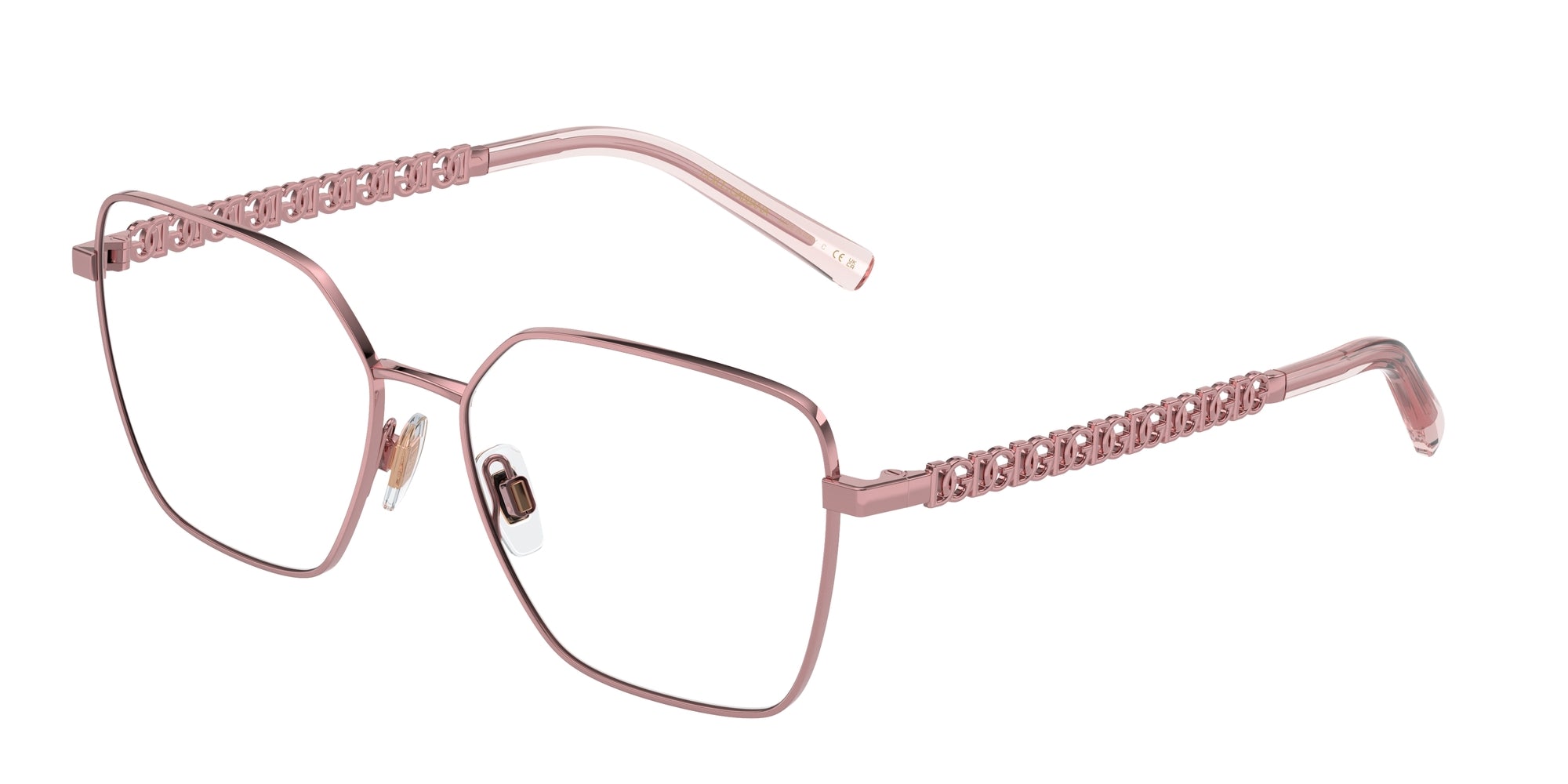 8056262074404 - Damen DG1351  1361 Rahmen von BRILLEN Stahl Rosa Transparent Quadratisch Normal