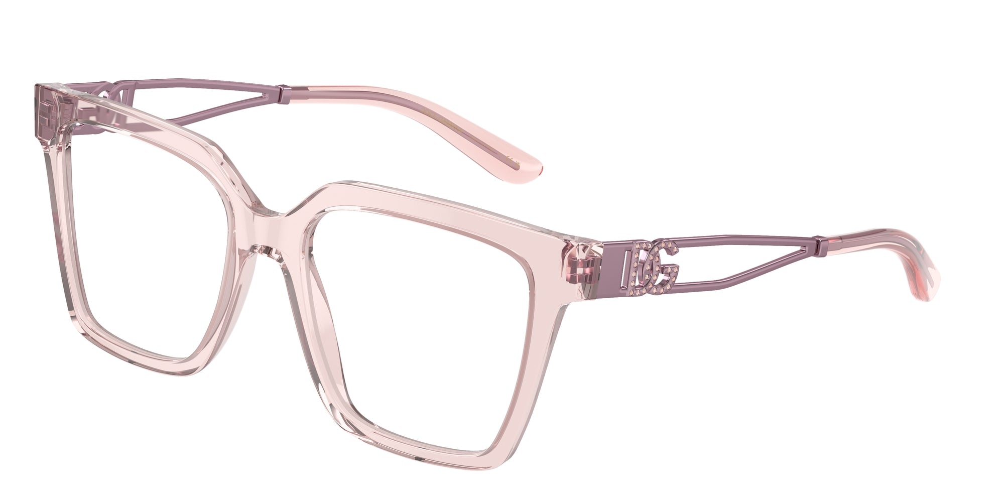 8056262074534 - Damen DG3376B  3148 Rahmen von BRILLEN Acetat Rosa Transparent Quadratisch Normal