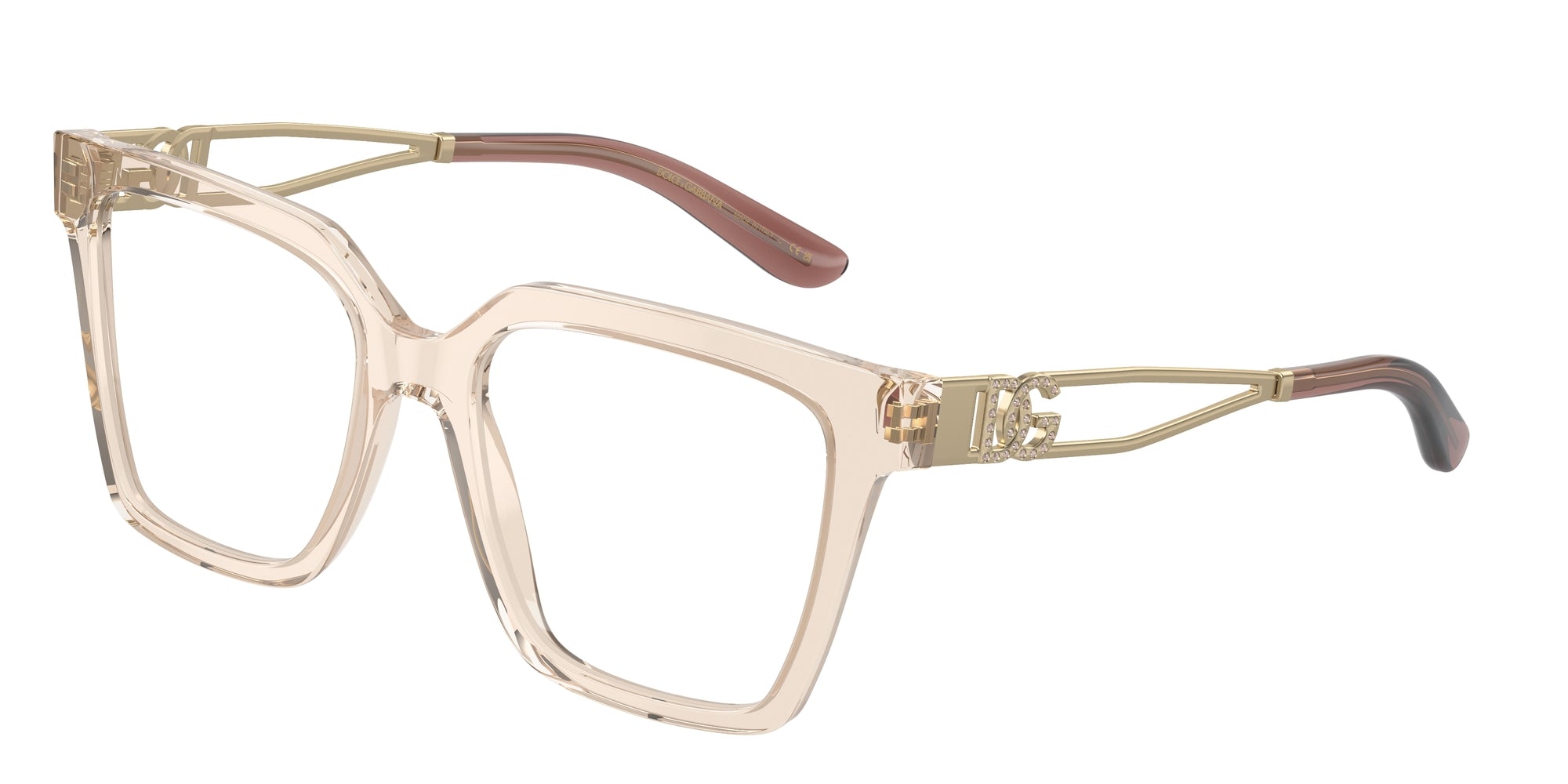 8056262074558 - Damen DG3376B  3432 Rahmen von BRILLEN Acetat Braun Transparent Quadratisch Normal