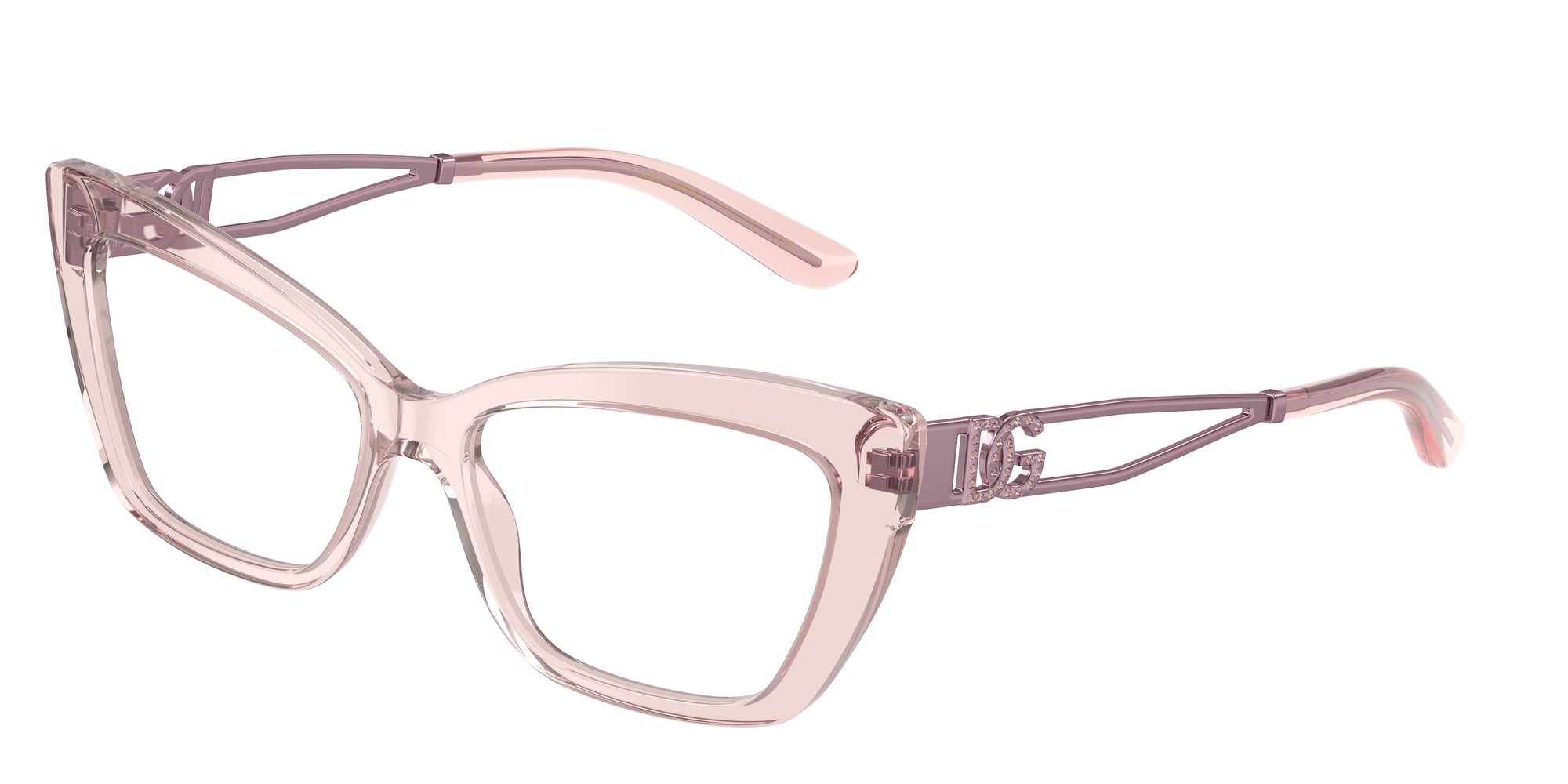 8056262076385 - Damen DG3375B  3148 Rahmen von BRILLEN Acetat Rosa Transparent Cat Eye Normal