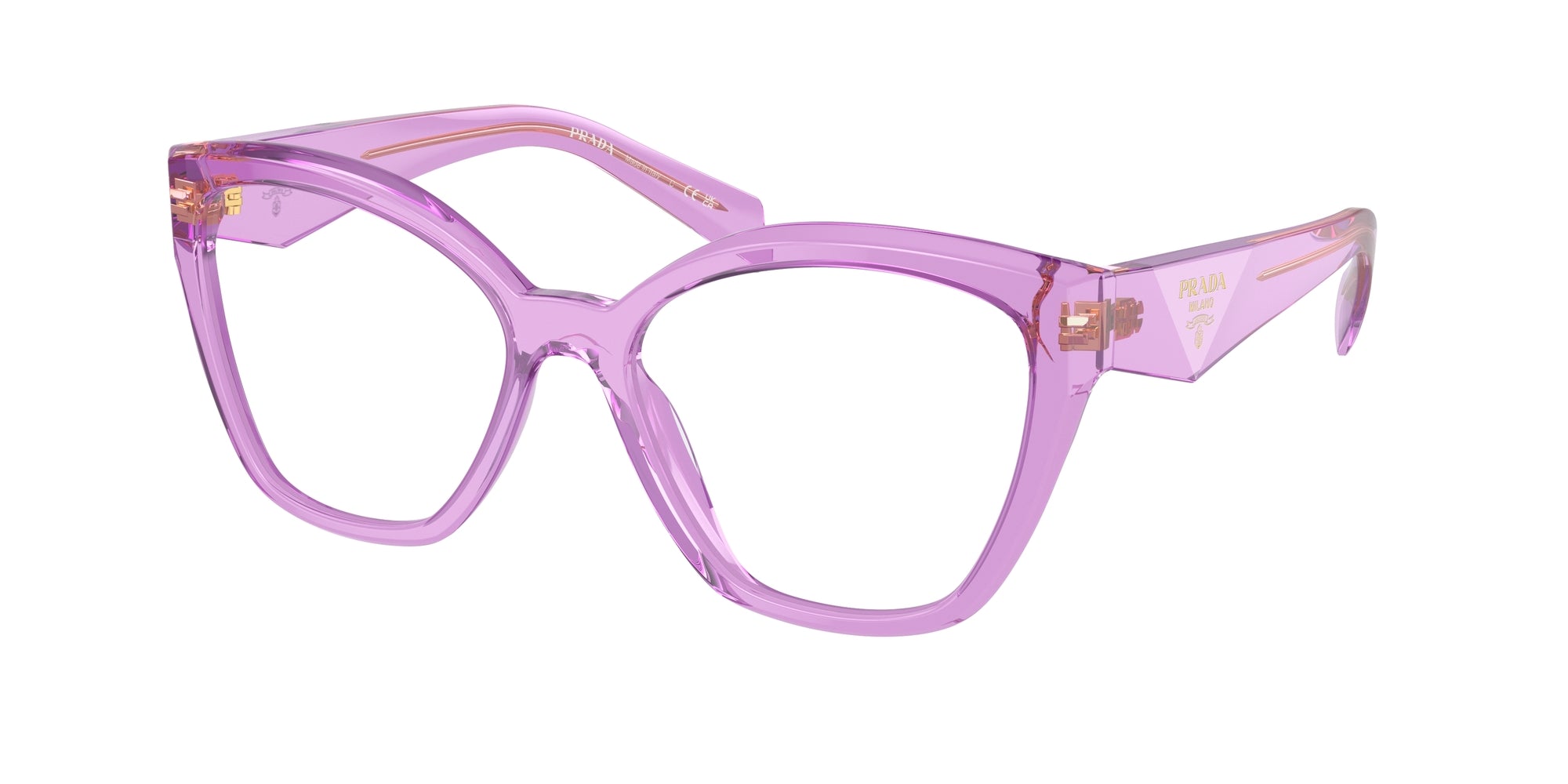 8056262079577 - Damen PR 20ZV  13R1O1 Rahmen von BRILLEN Acetat Violett Transparent Geometrisch Normal