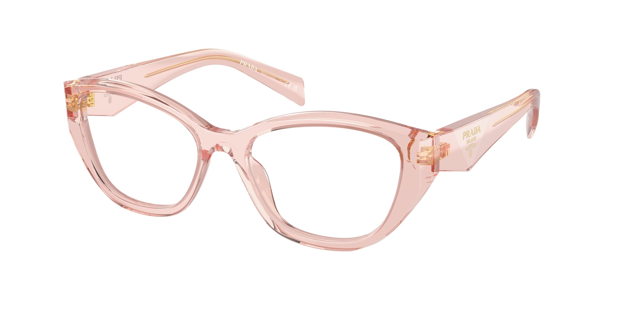 8056262082003 - Damen PR 21ZV  19Q1O1 Rahmen von BRILLEN Acetat Rosa Transparent Geometrisch Normal