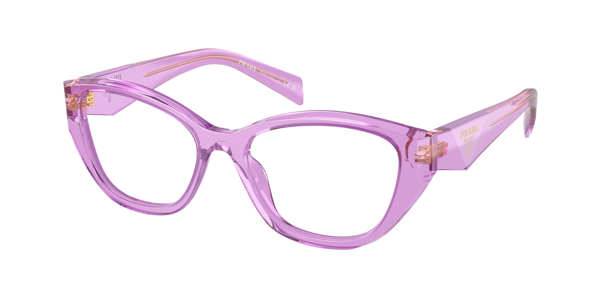 8056262082027 - Damen PR 21ZV  13R1O1 Rahmen von BRILLEN Acetat Violett Transparent Geometrisch Normal