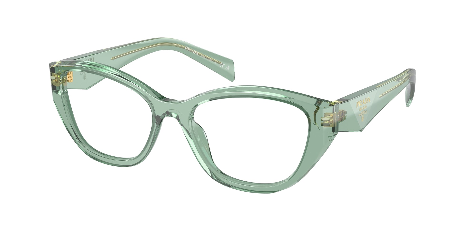 8056262082041 - Damen PR 21ZV  11R1O1 Rahmen von BRILLEN Acetat Grün Transparent Geometrisch Normal