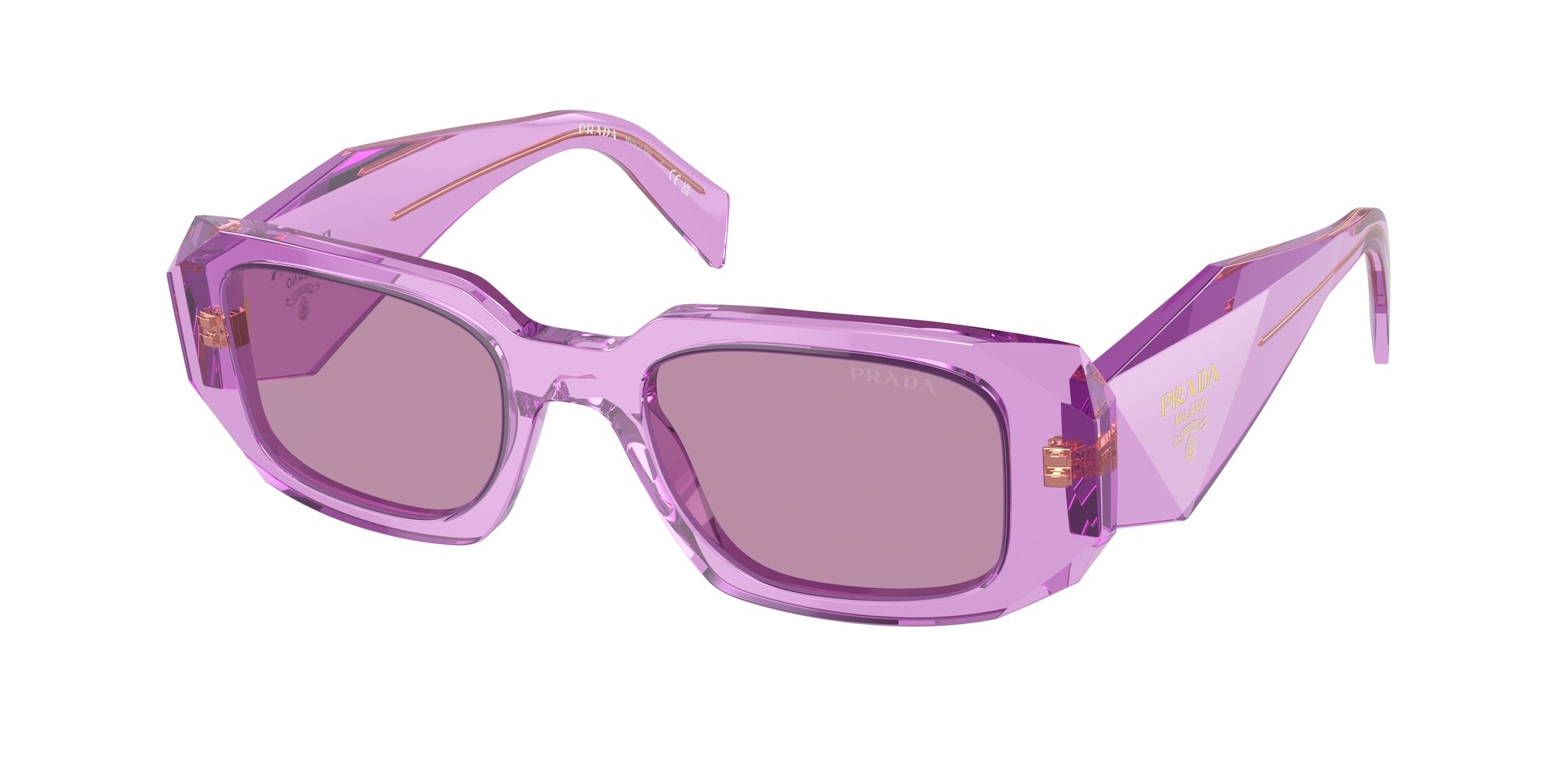 8056262083758 - Damen PR 17WS  13R07Q Gläser SONNENBRILLEN Acetat Violett Violett Quadratisch Normal Spiegel