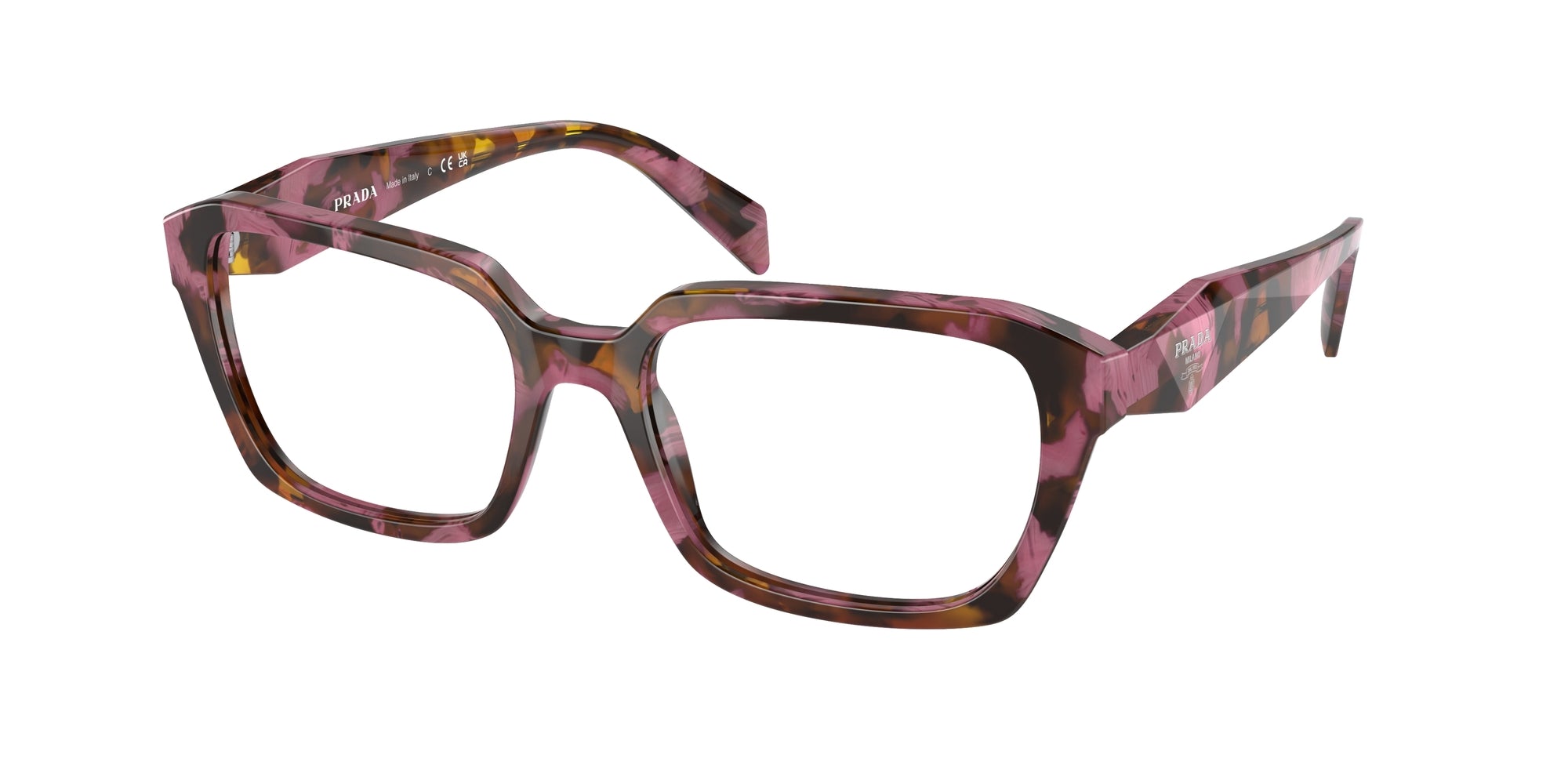 8056262084359 - Damen PR 14ZV  18N1O1 Rahmen von BRILLEN Acetat Braun Transparent Geometrisch Normal