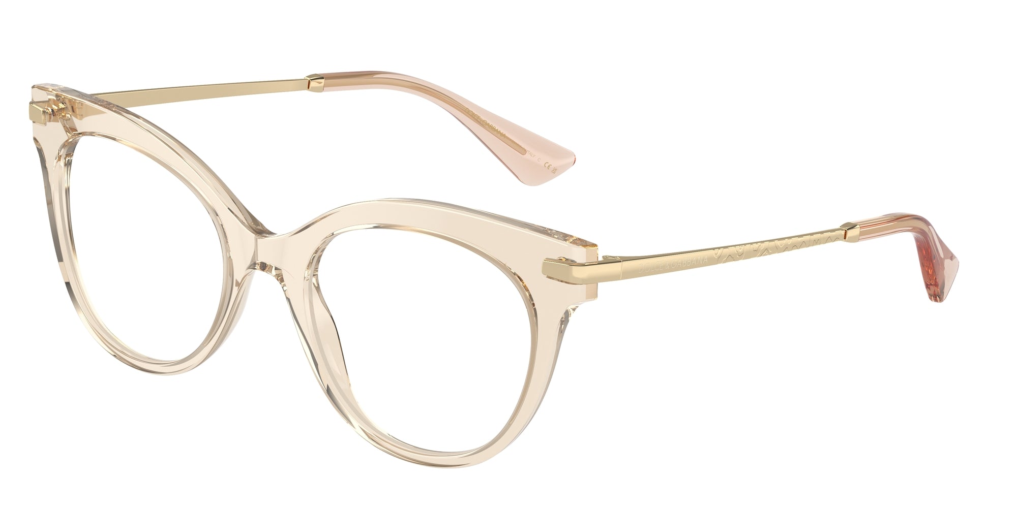 8056262084823 - Frau DG3392  3432 Rahmen von BRILLEN Acetat Beige Trasparente Schmetterling Normale