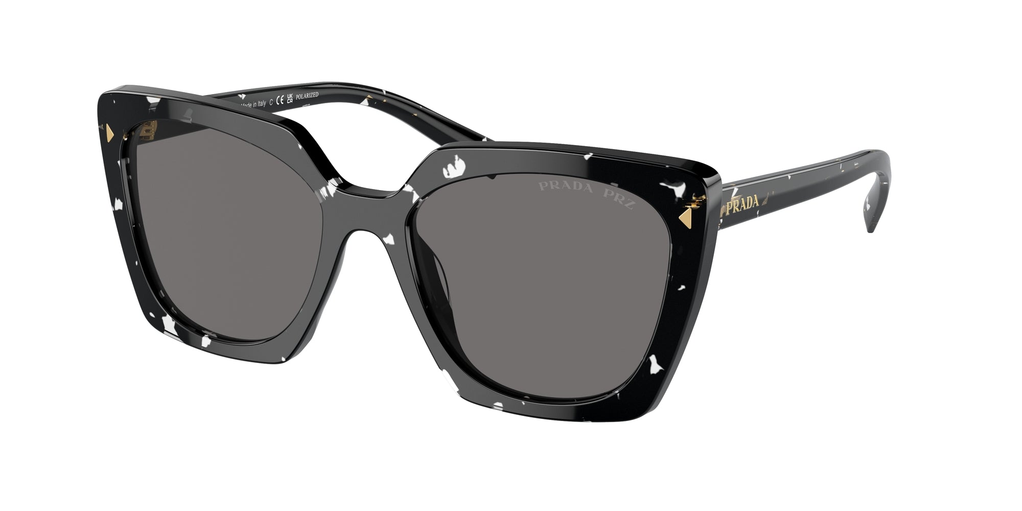 8056262085165 - Damen PR 23ZS  15S5Z1 Gläser SONNENBRILLEN Acetat Schwarz Grau Quadratisch Polarisiert