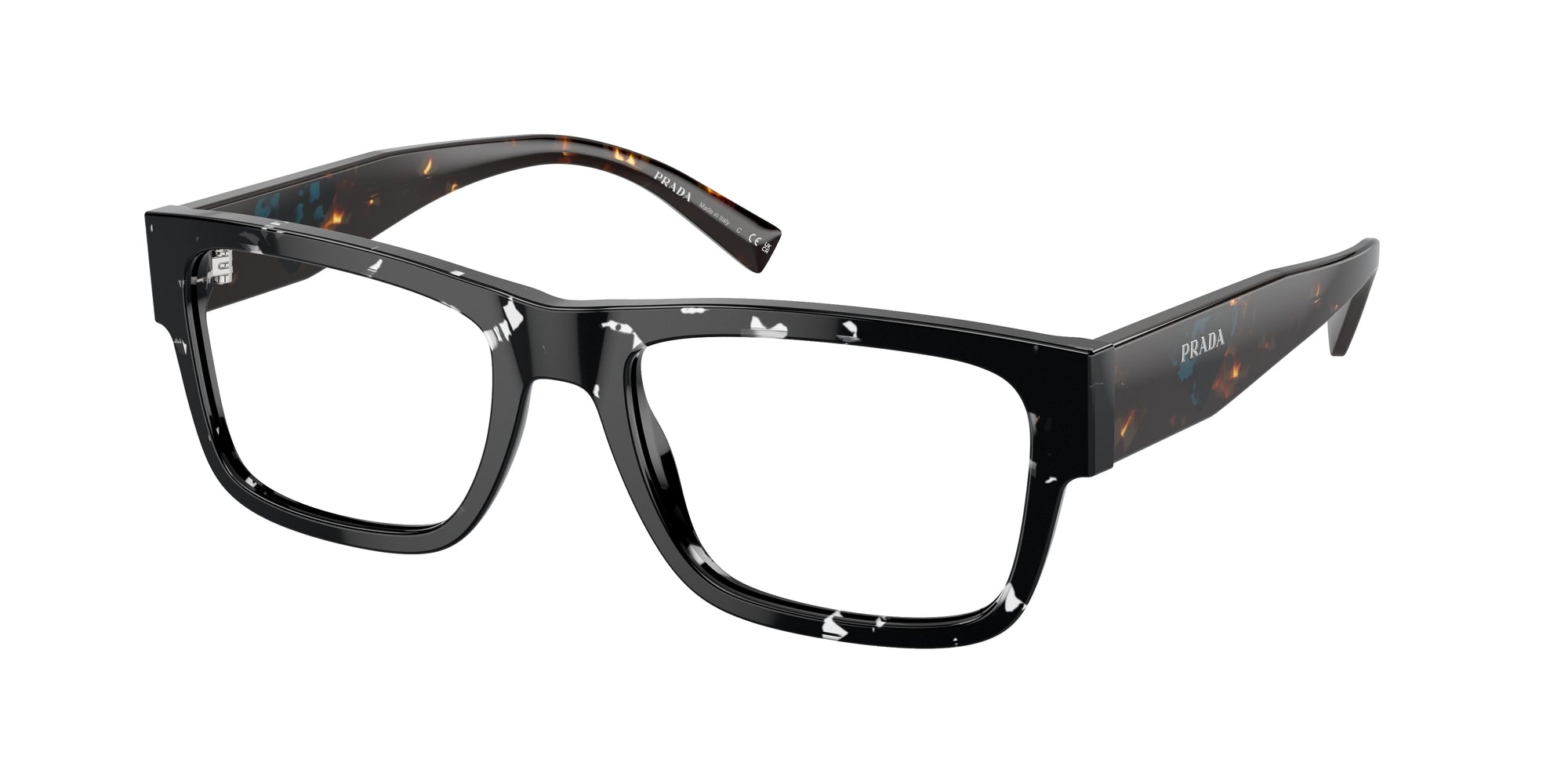 8056262085455 - Herren PR 15YV  15S1O1 Rahmen von BRILLEN Acetat Schwarz Transparent Quadratisch Normal