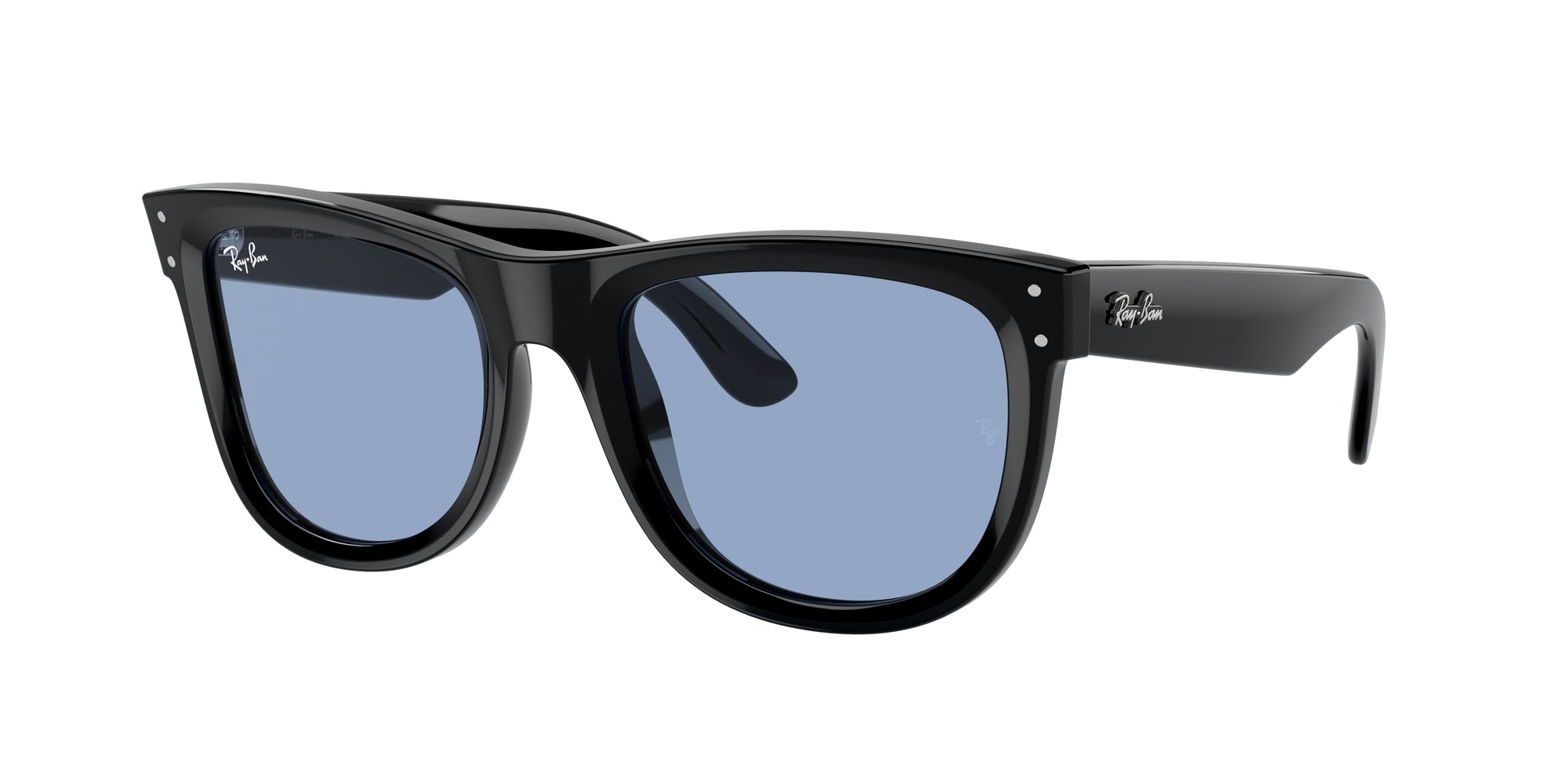 8056262095294 - Unisex RBR0502S Wayfarer Reverse 667772 Gläser SONNENBRILLEN Injiziert Schwarz Himmelblau Hocken Anti -Reflex