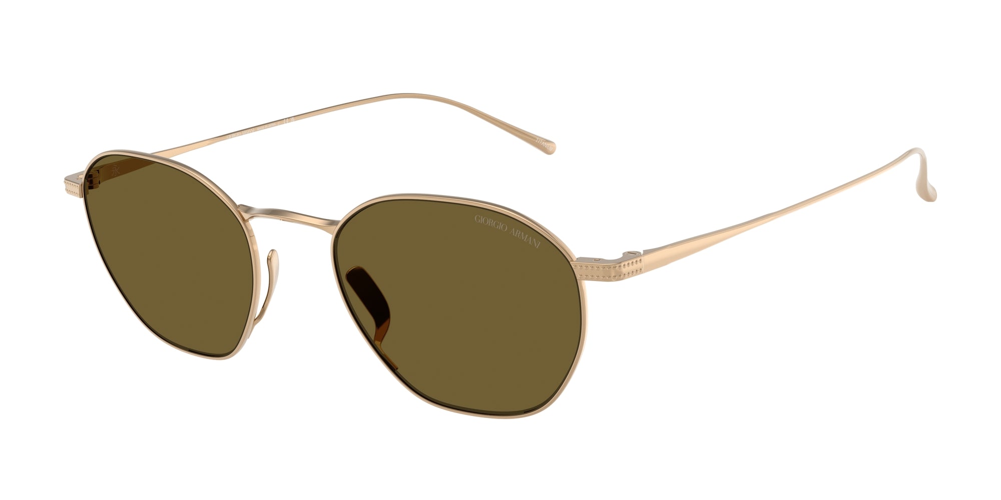 8056262098929 - Herren AR6160T  338673 Gläser SONNENBRILLEN Titan Gold Braun Quadratisch Normal