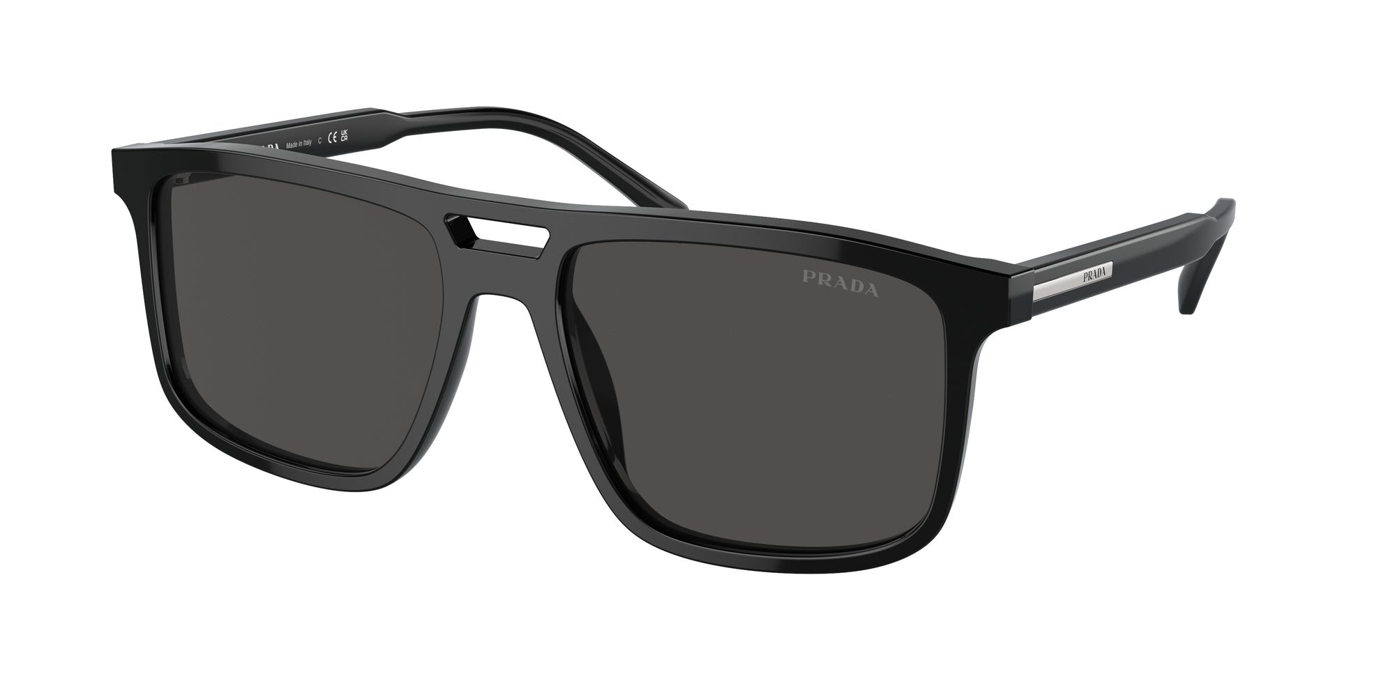 8056262132791 - Herren PR A22S  16K08Z Gläser SONNENBRILLEN Acetat Schwarz Grau Quadratisch Normal