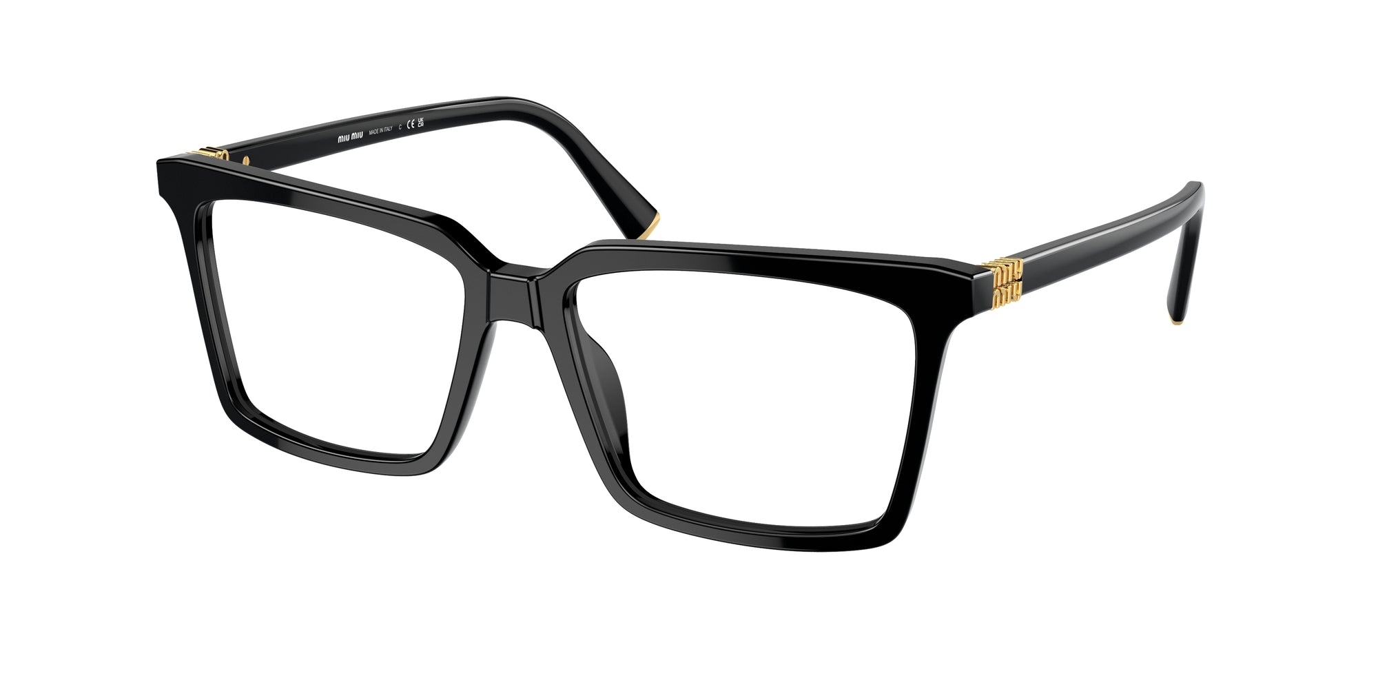 8056262144084 - Damen MU 08XV  16K1O1 Rahmen von BRILLEN Acetat Schwarz Transparent Quadratisch Normal