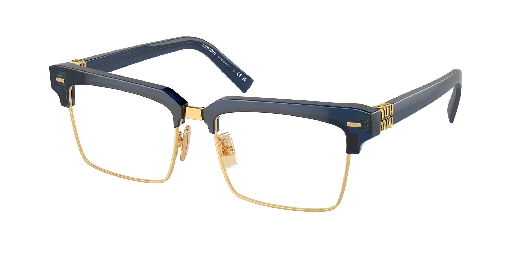 8056262145487 - Damen MU 11XV  08Q1O1 Rahmen von BRILLEN Acetat Blau Transparent Quadratisch Normal